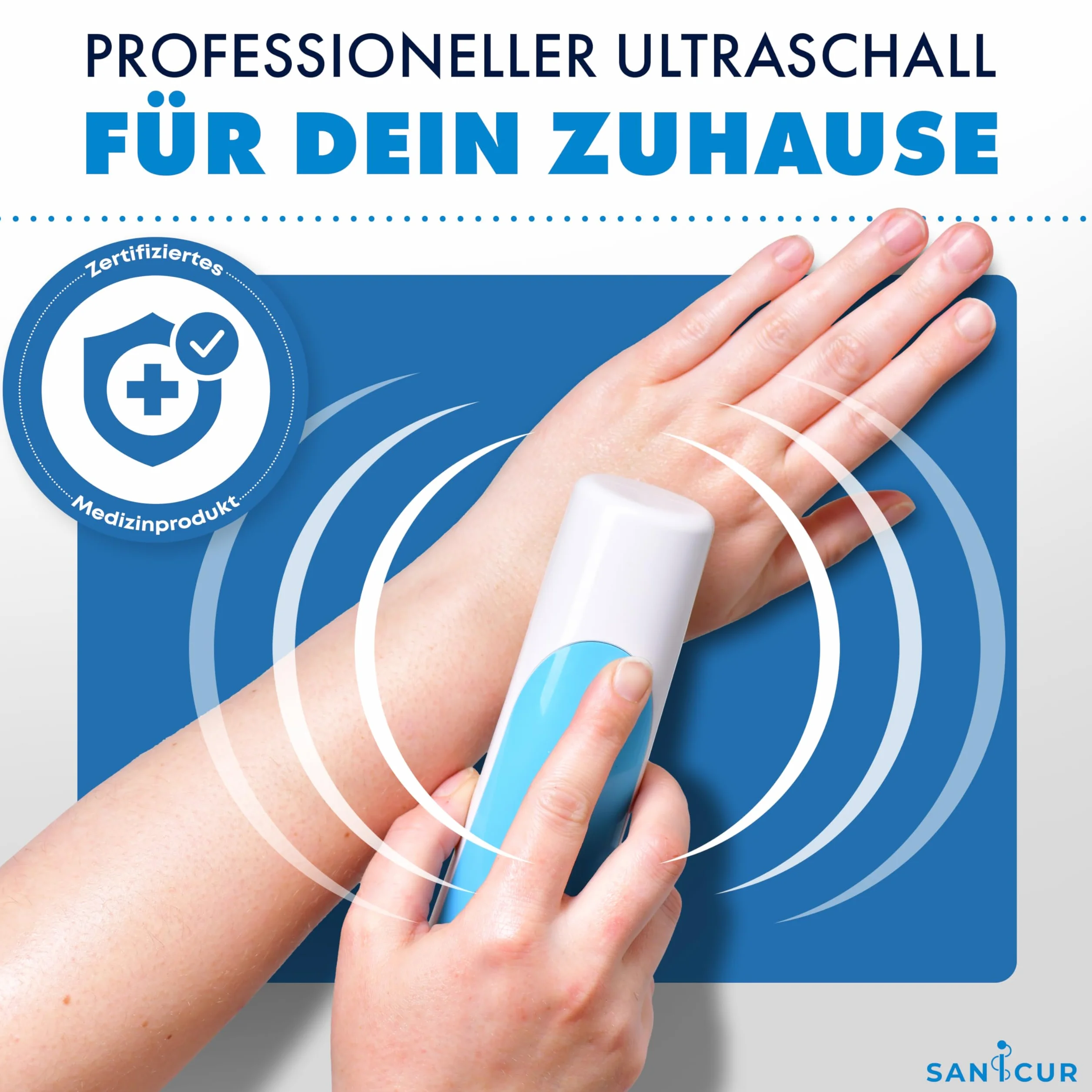 Ultradźwiękowa terapia bólu – certyfikowany produkt medyczny, skuteczny w przypadku bólu mięśni, artrozy, naprężeń i napięć, żel ultradźwiękowy 150 ml, 3 poziomy intensywności, plecy i stawy