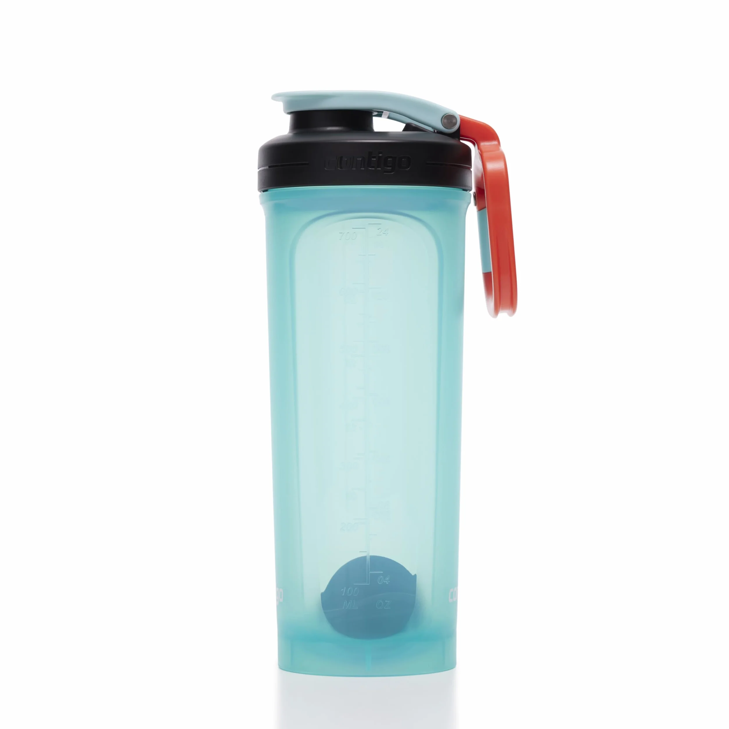 Contigo Shake & Go 2.0 Butelka z wytrząsaczem proteinowym, z kulką mieszającą, duży blender bez BPA, idealna do pudru proteinowego, koktajli odżywczych lub smoothie, szczelna butelka sportowa shake,