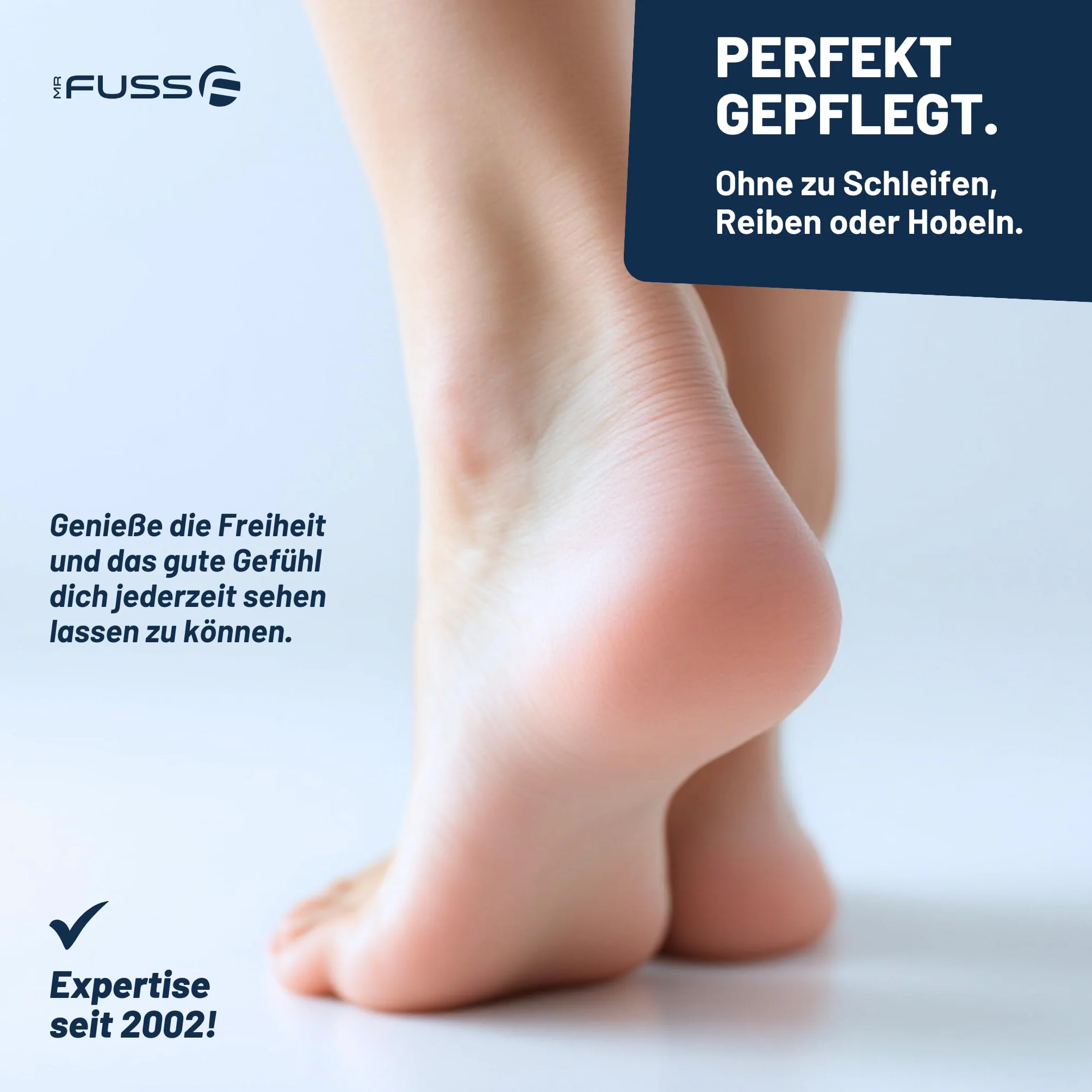 Mr. Fuss® No. 1 - Advanced Pack Steel - Mały, zestaw do usuwania skórek i zrogowaciałego naskórka, zestaw ekonomiczny 4-częściowy aktywny roztwór szybko i mocno zmiękczający - 200 ml, balsam nr 2-100