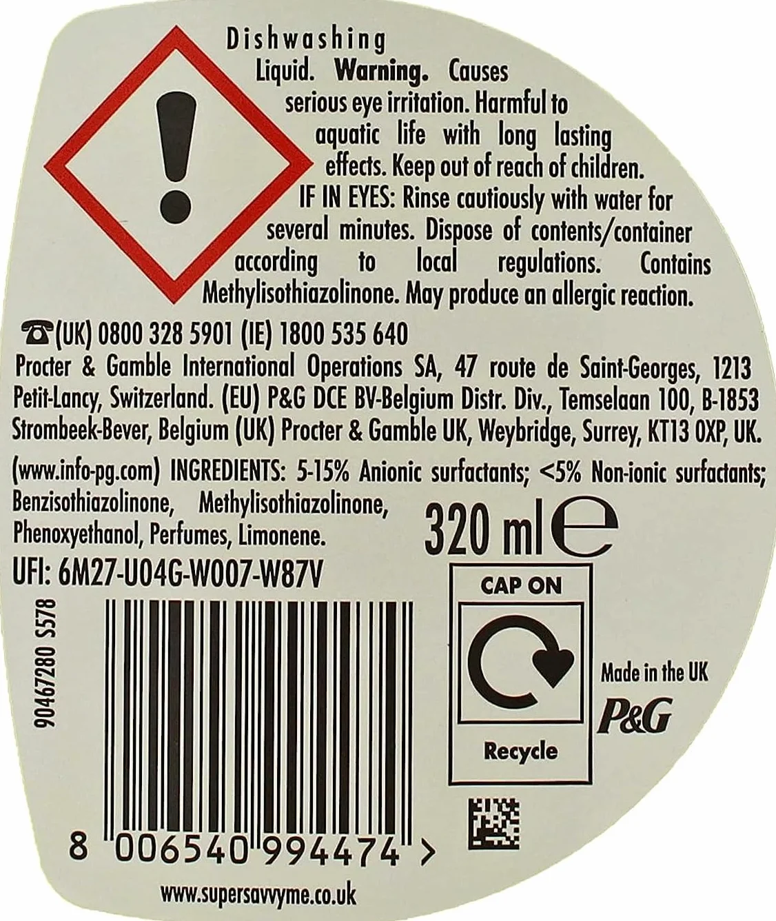 Oryginalny płyn do mycia cytryny | opakowanie 2 x 320 ml | płyn do czyszczenia naczyń