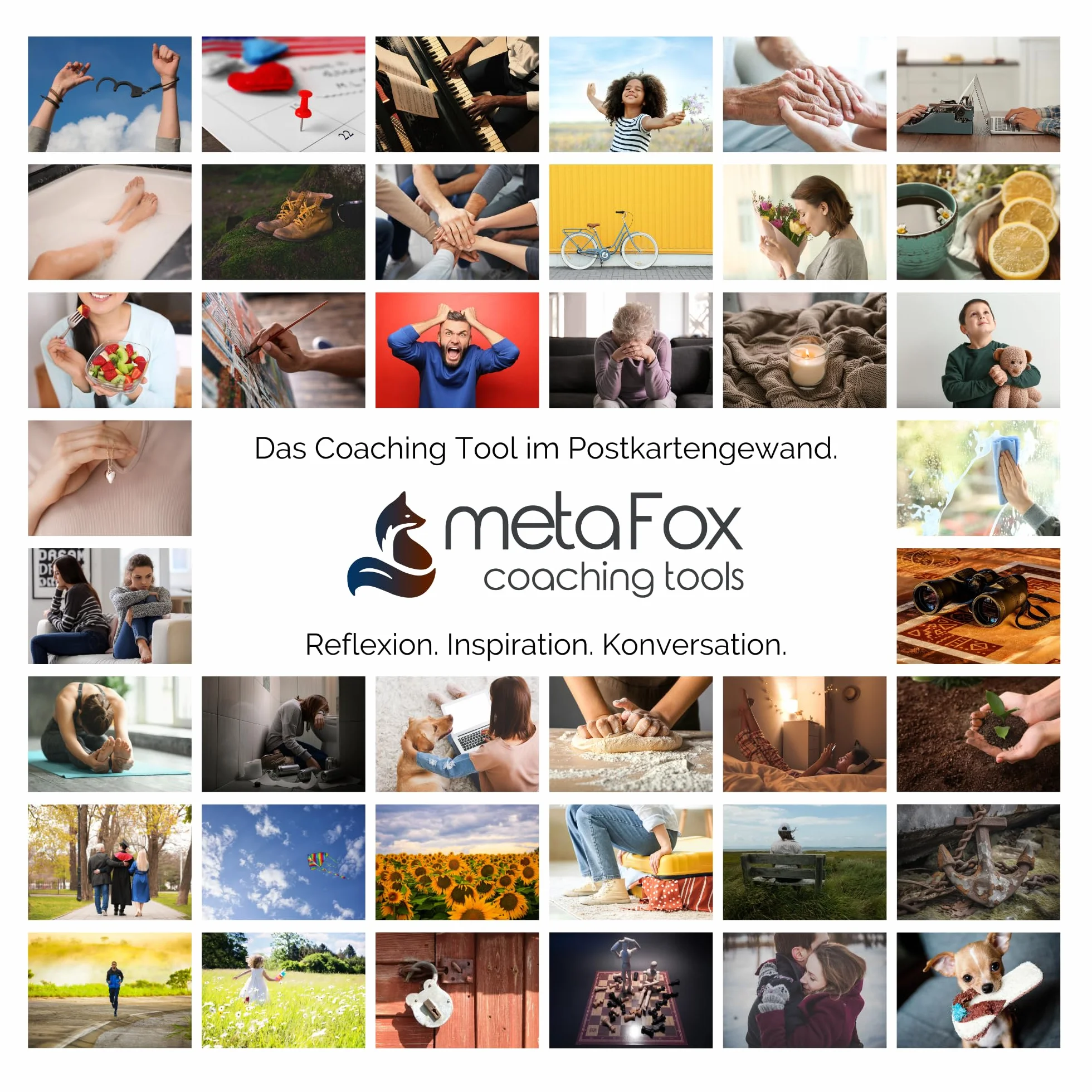 metaFox Navigating Grief 52 karty coachingowe do coachingu terapeutyczne dla doradców i terapeutów