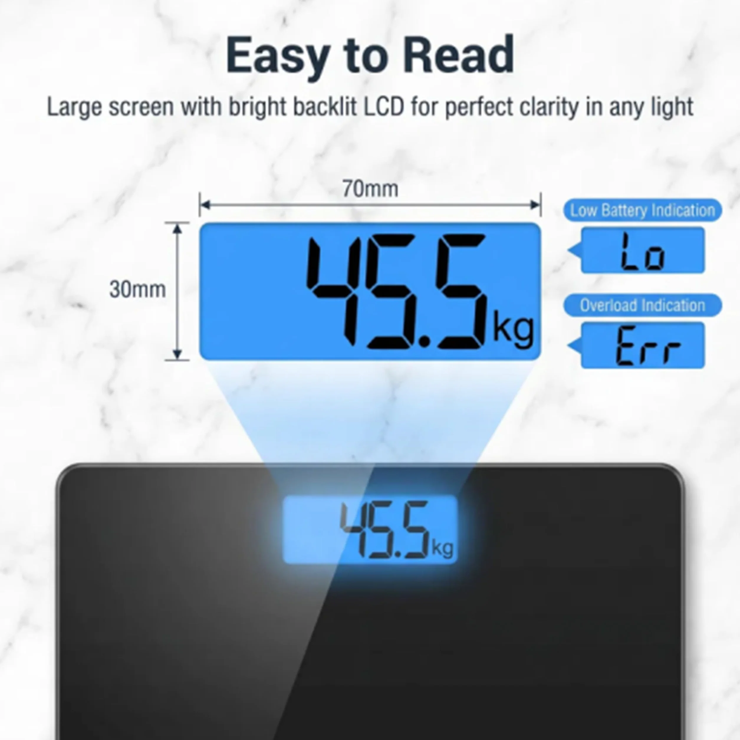 HomeFashion HFitness 28x28cm 180KG Cyfrowa Waga Łazienkowa do Pomiaru Masy Ciała Podświetlany Wyświetlacz Zarządzanie Wagą Czarna - Cyfrowe Wagi Łazienkowe