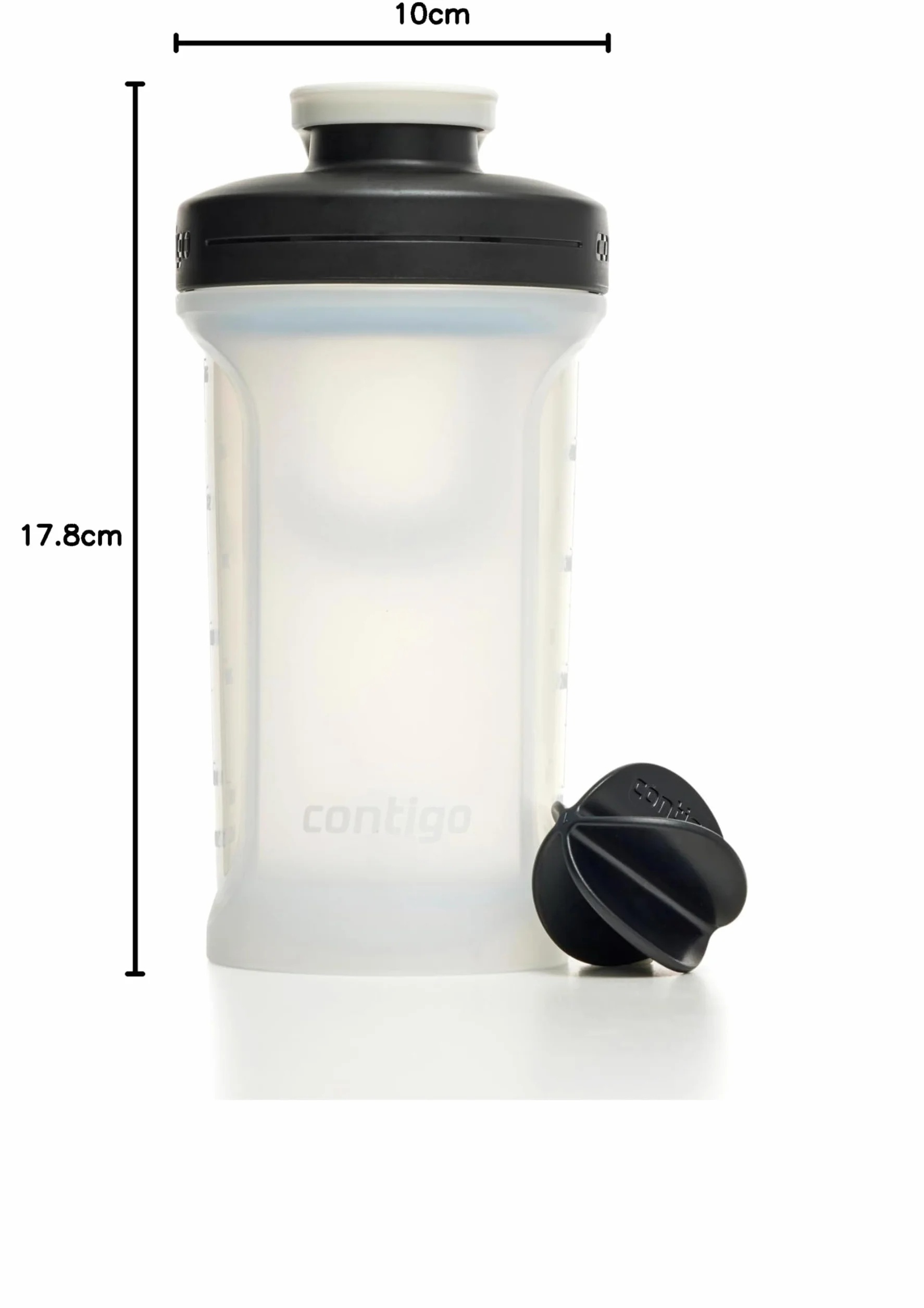 Contigo Shake & Go 2.0 Butelka z wytrząsaczem proteinowym z kulką mieszającą, duży blender bez BPA, idealna do pudru proteinowego, koktajli odżywczych lub smoothie, szczelna butelka sportowa shake,