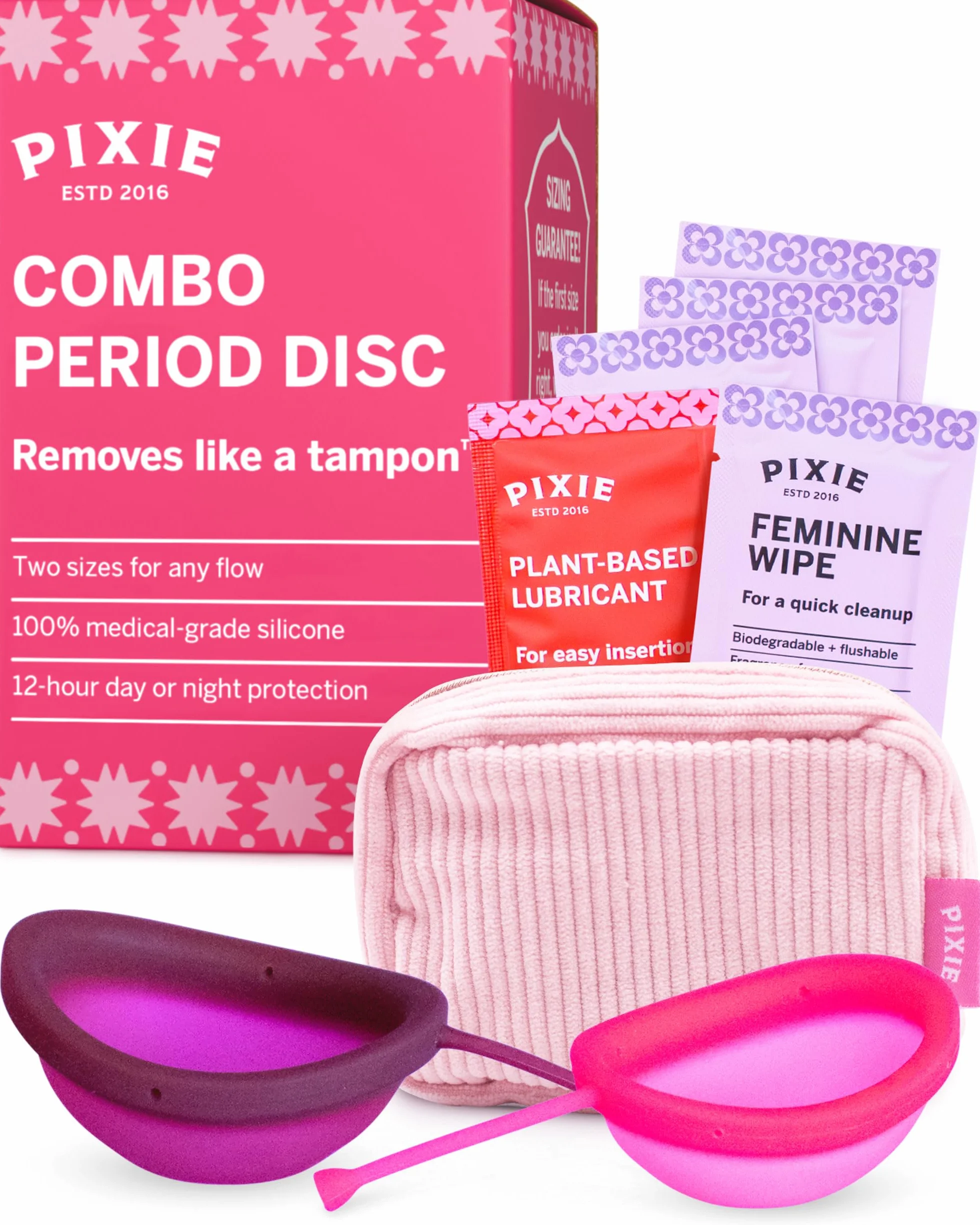 Krążki menstruacyjne silikon klasy medycznej 100% wielokrotnego użytku 12 godzin pojemność 3 i 6