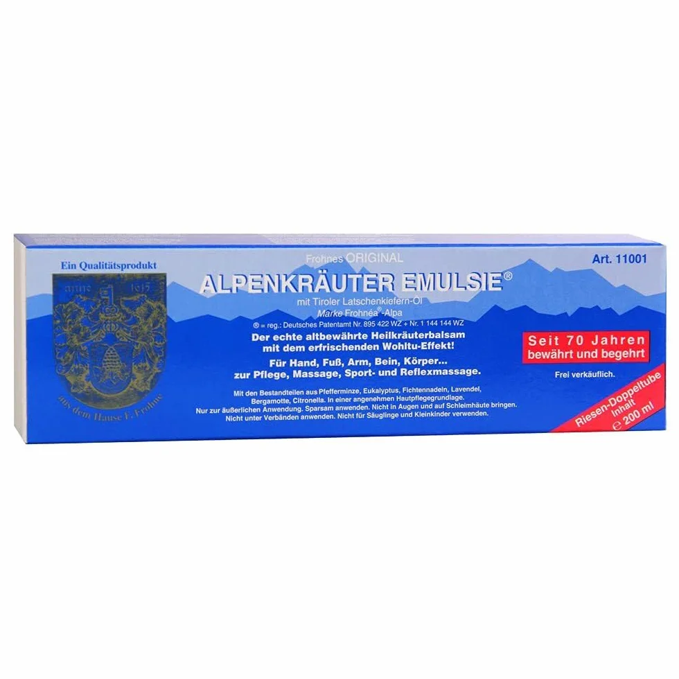 Frohne Emulsie Alpine Herbs emulsja olbrzymia tuba 6,76 fl.oz Oryginalny produkt Frohne