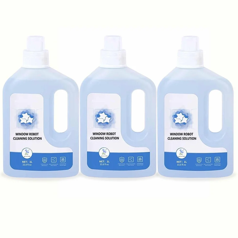 Płyn do mycia okien 1L kompatybilny z ECOVACS Winbot W1 Pro/W2 Pro Omni/Winbot Mini – wysoce wydajny płyn do mycia szyb dla robotów myjących okna(3pcs)