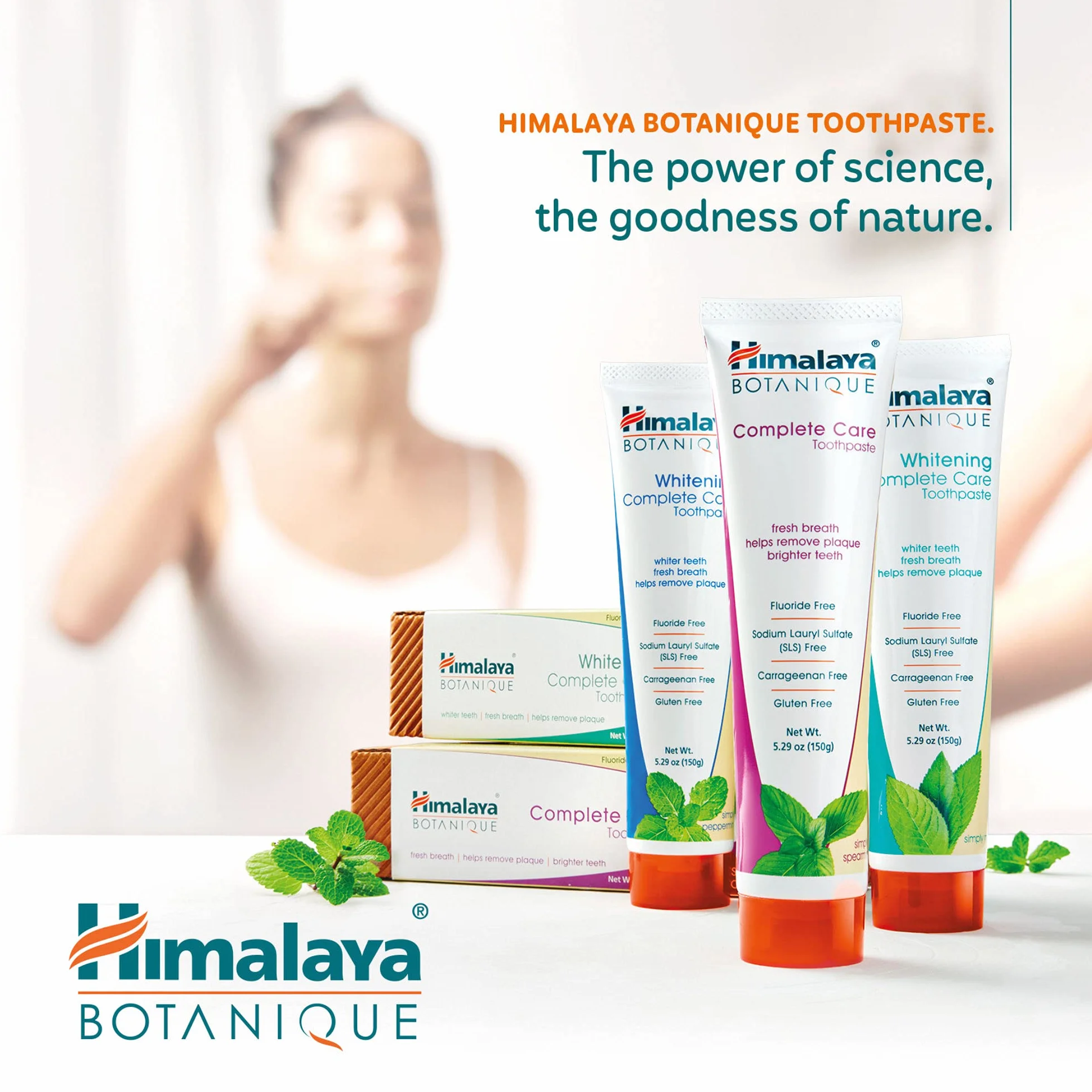 Himalaya Botanique Toothpaste - Natural Fluoride Free, SLS, Gluten, Carrageenan Free - Removes Plaque and Bad Breath, Prevents Tooth Decay and Prevents Bleeding Gums 150 g