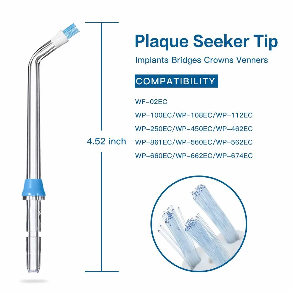 Końcówki zamienne Plaque Seeker kompatybilne z Waterpik WP-100 WP-250 WP-400 WP-660, 4 sztuki