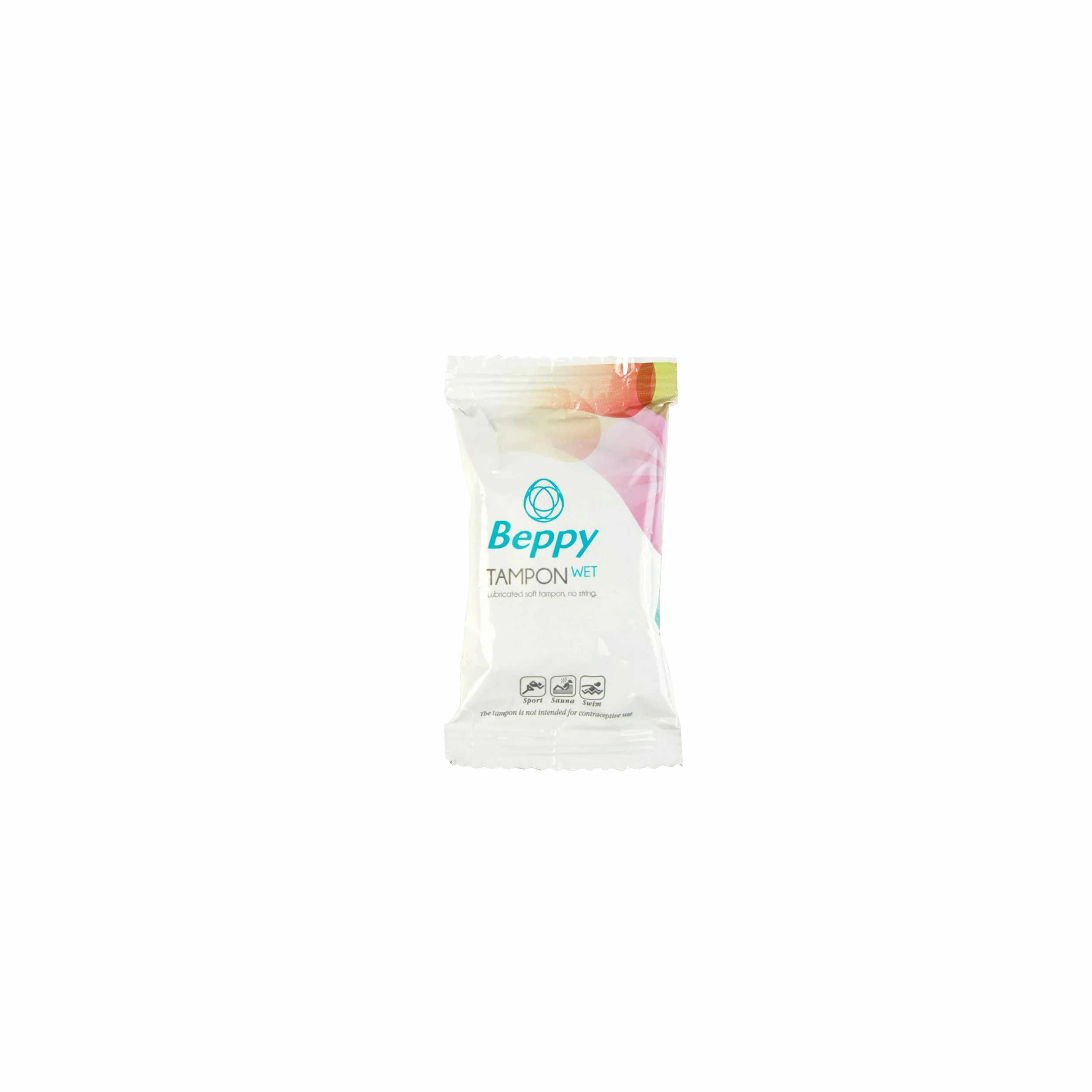 Beppy WET 4 sztuki w pudełku – pojedynczo higienicznie zapakowane, wilgotne, bez nici, miękkie tampony i tampony z gąbką, zapewniają większą swobodę w okresie (miłość, sauna, sport, pływanie)