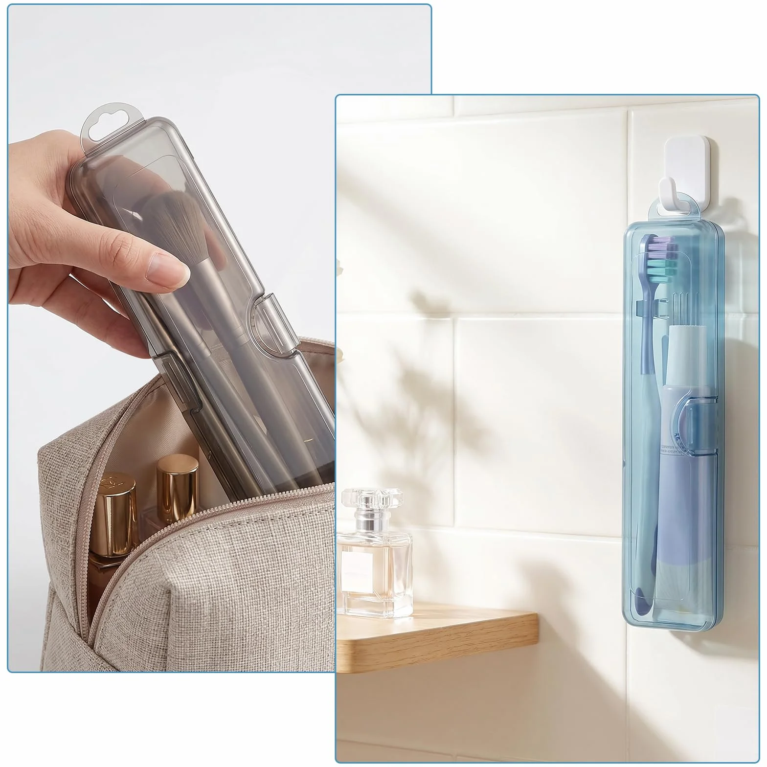 3 sztuki etui na szczoteczki do zębów, etui na szczoteczki do zębów, 20 x 4,6 x 2,8 cm, etui podróżne, pudełko na szczoteczki do zębów, etui na szczoteczki do zębów, w podróży i w podróży