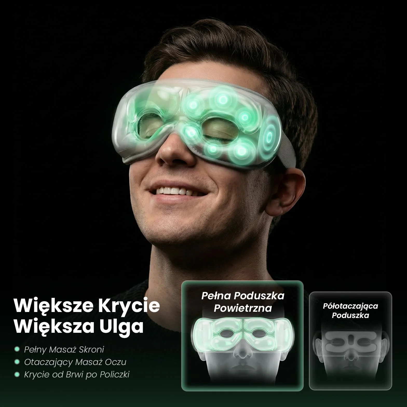 Bob and Brad EyeOasis 3 masażer do oczu z podgrzewaniem i chłodzeniem, kompresją i muzyką, inteligentna maska na oczy