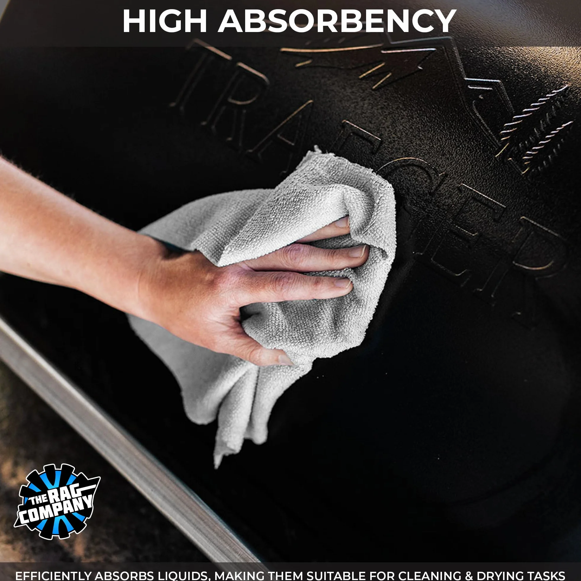 The Rag Company Wielofunkcyjne ręczniki z mikrofibry wielokrotnego użytku Rip N' Rag do domu, biura, garażu, kampera i innych - rolka 30 sztuk - mieszanka premium 70/30-200 g/m²