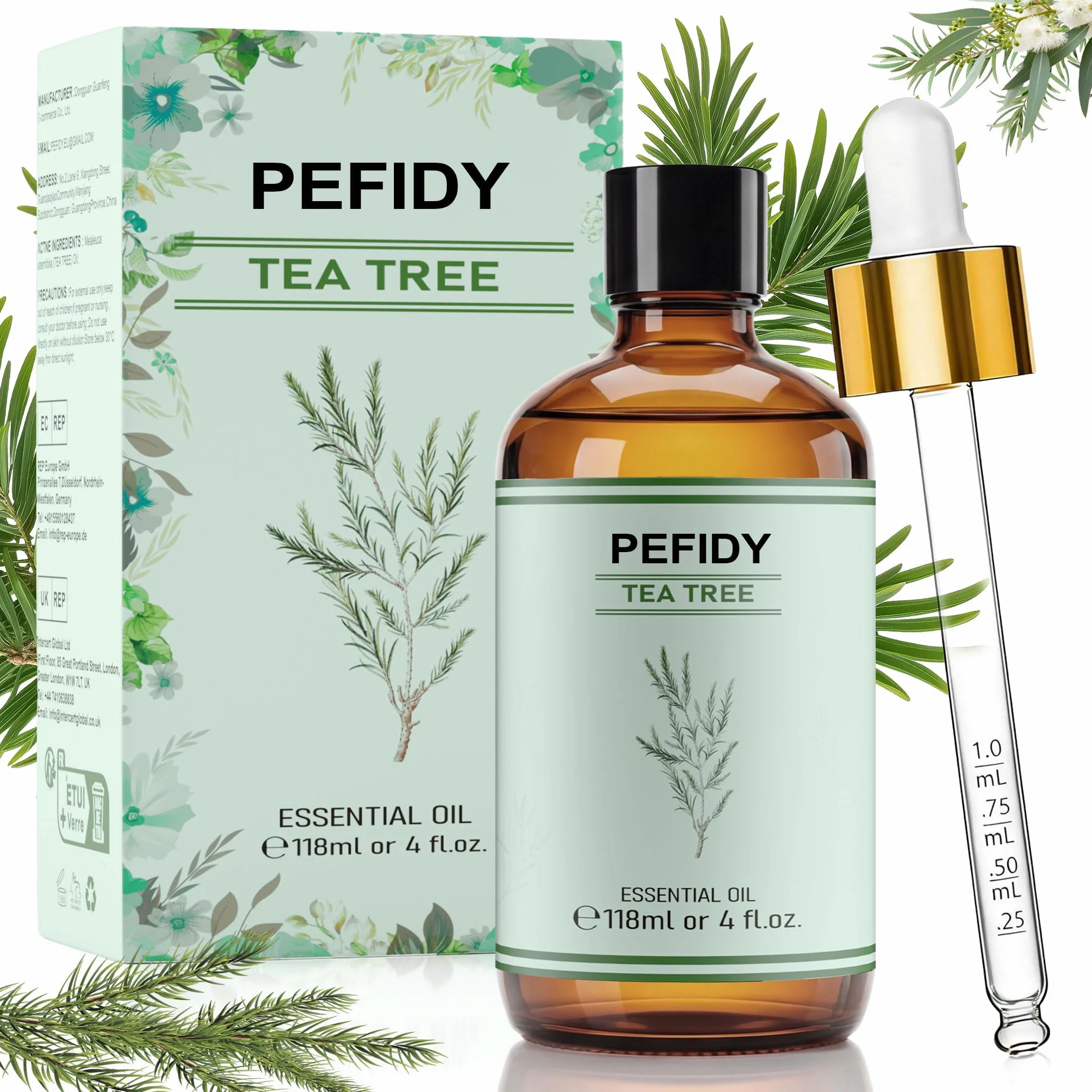 Olejek herbaciany 118ml, 100% czysty. Naturalny olejek tea tree, który wyrównuje skórę. Idealny do dyfuzora, szamponu, produkcji mydła i projektów DIY