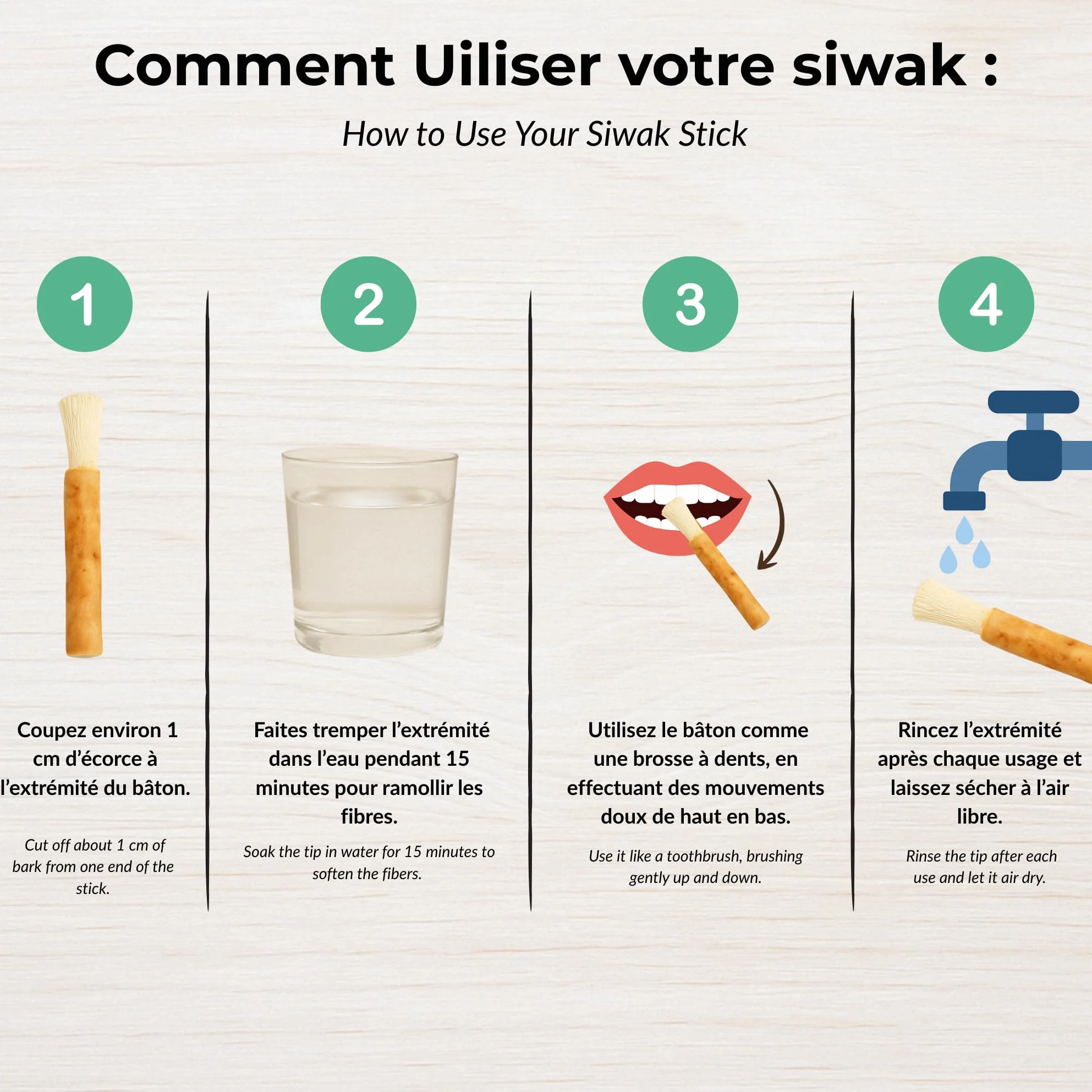 Naturalne Siwak zestaw 5 sztuk + etui Salvadora Persica Pakistan