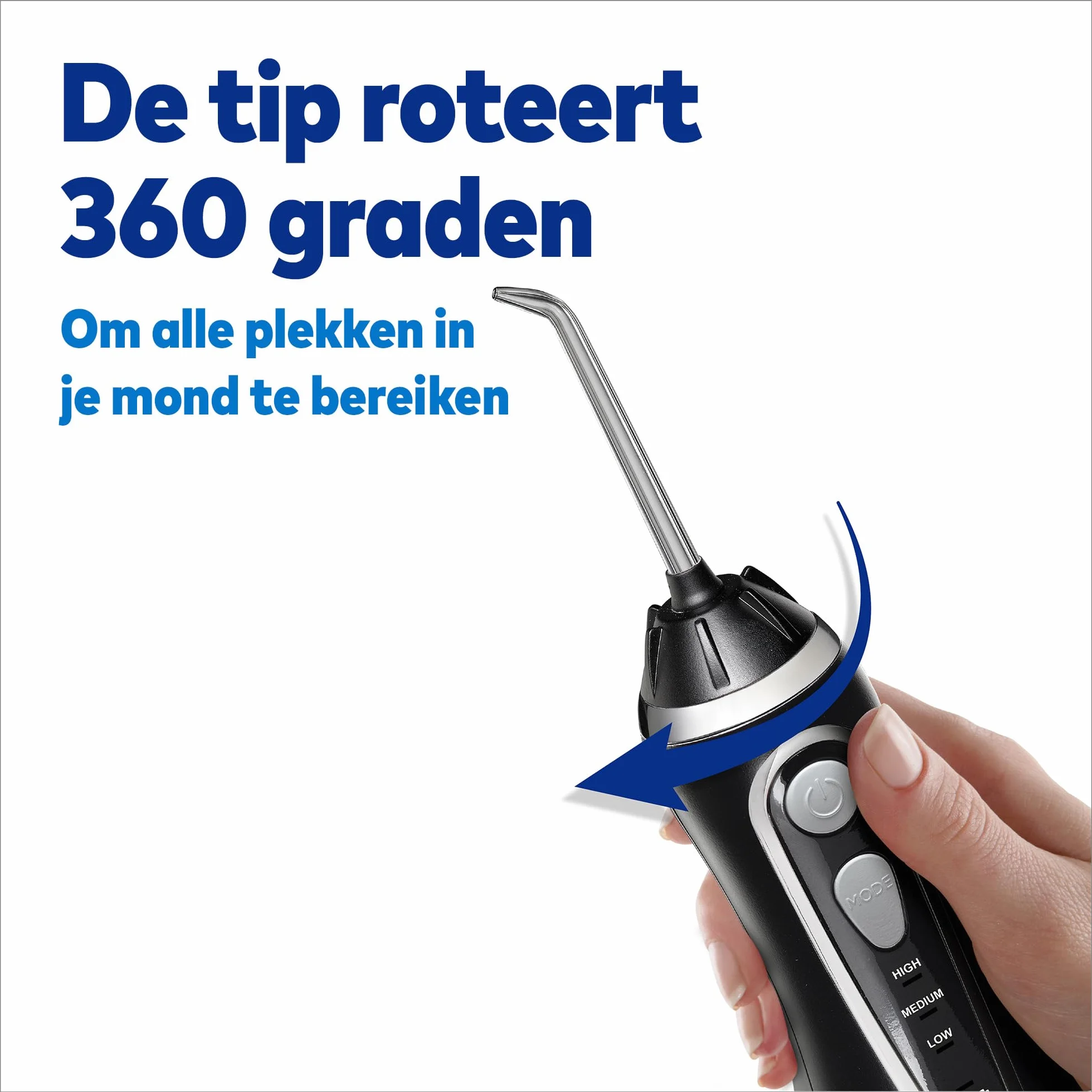 Waterpik Cordless Advanced Irygator Bezprzewodowy WP-582EU, 3 Ustawienia Ciśnienia, Czarny