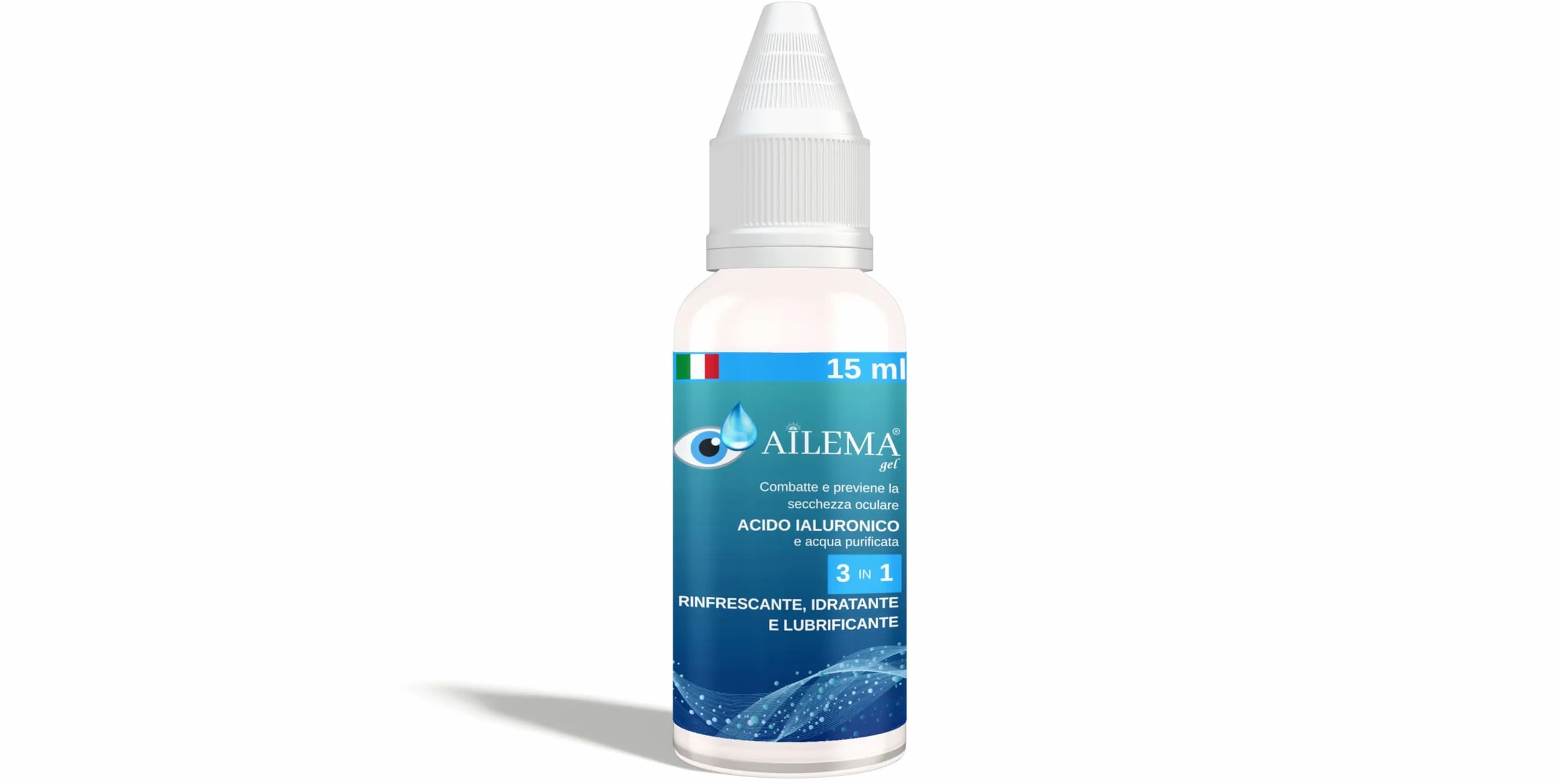 Krople do oczu z kwasem hialuronowym Maxi, format 15 ml | 3 w 1: środek smarujący, odświeżający i osuszający | Natychmiastowa ulga dla suchych, podrażnionych oczu | do codziennego użytku |