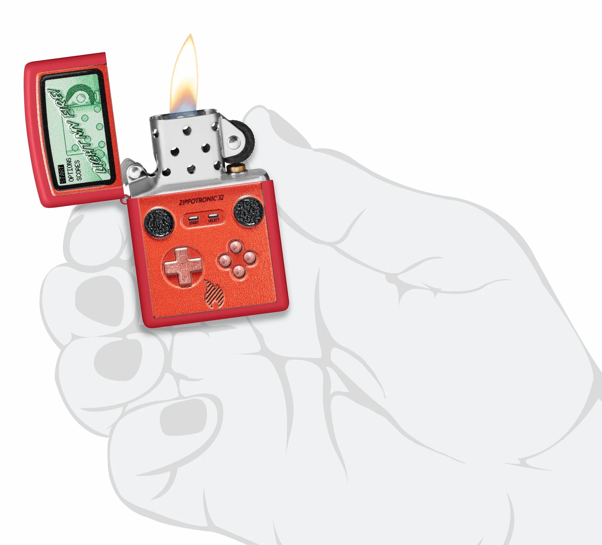 Zippo Retro Zapalniczka Sztormowa, Teksturowany Nadruk, do Napełniania, Wielokrotnego Użytku, Wiatroodporna Konstrukcja, Pudełko na Prezent, Wykonano w USA, Czerwony Matowy (Red Matte)