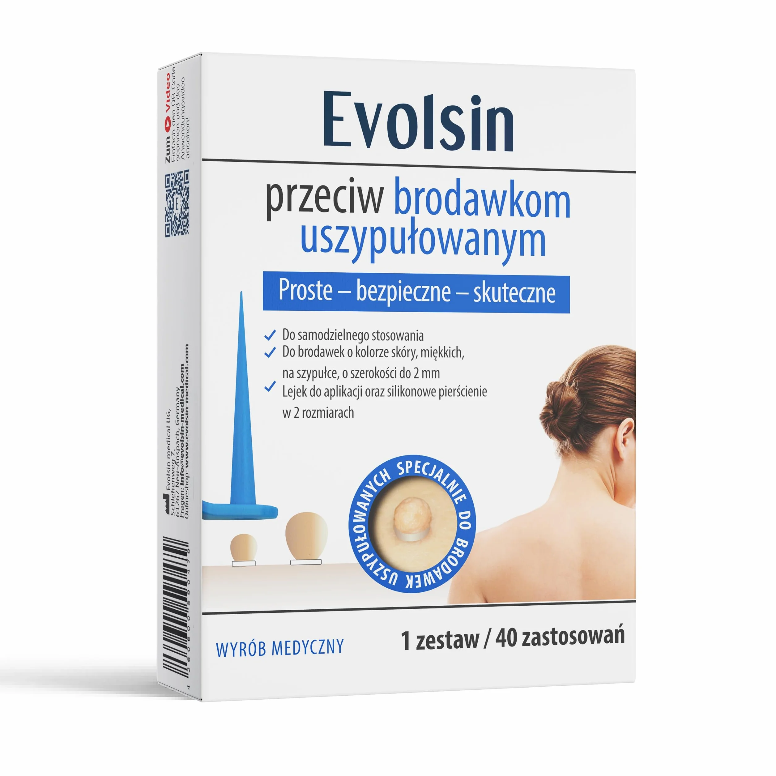 Evolsin® Anti Brodawki szypułkowe – Skuteczny przeciwko brodawkom szypułkowym w domu – Skuteczny, Bezpieczny i Prosty bez chemii – Idealny na szyję, pachy i ciało