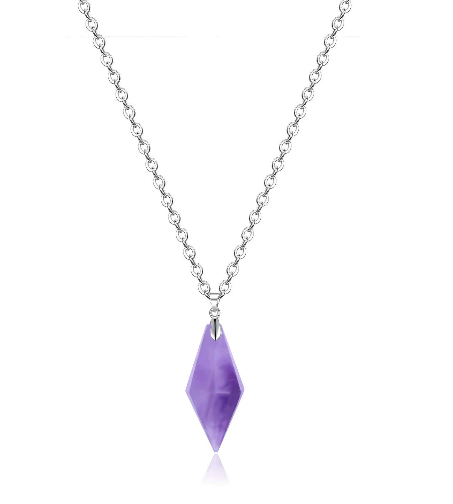 12 faset Reiki piękny naszyjnik kryształowy wahadło ametyst do wyważania wróżbiarstwa szpiczasty, jeden rozmiar, kryształ, One Size