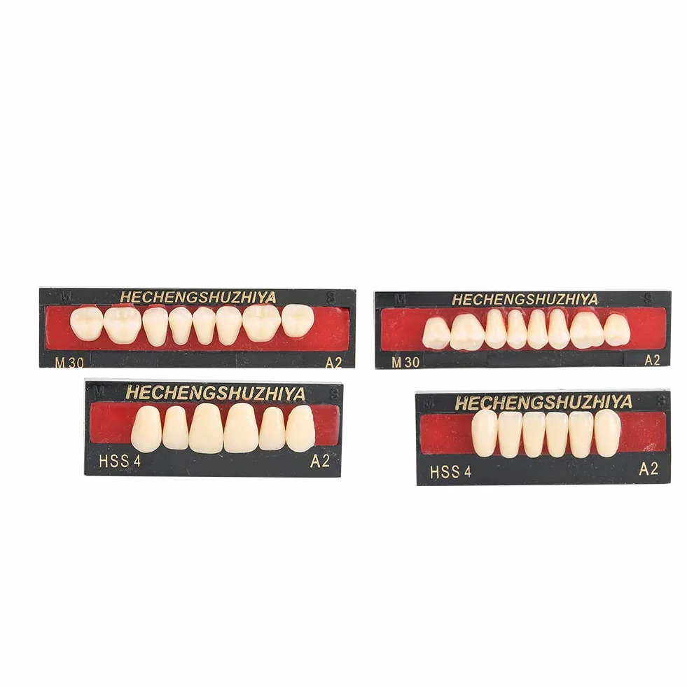 Materiał dentystyczny żywica syntetyczna sztuczne zęby wypełniające protezę narzędzie do pielęgnacji zębów, cały polimerowy, kompletny akrylowy sztuczny górny i dolny