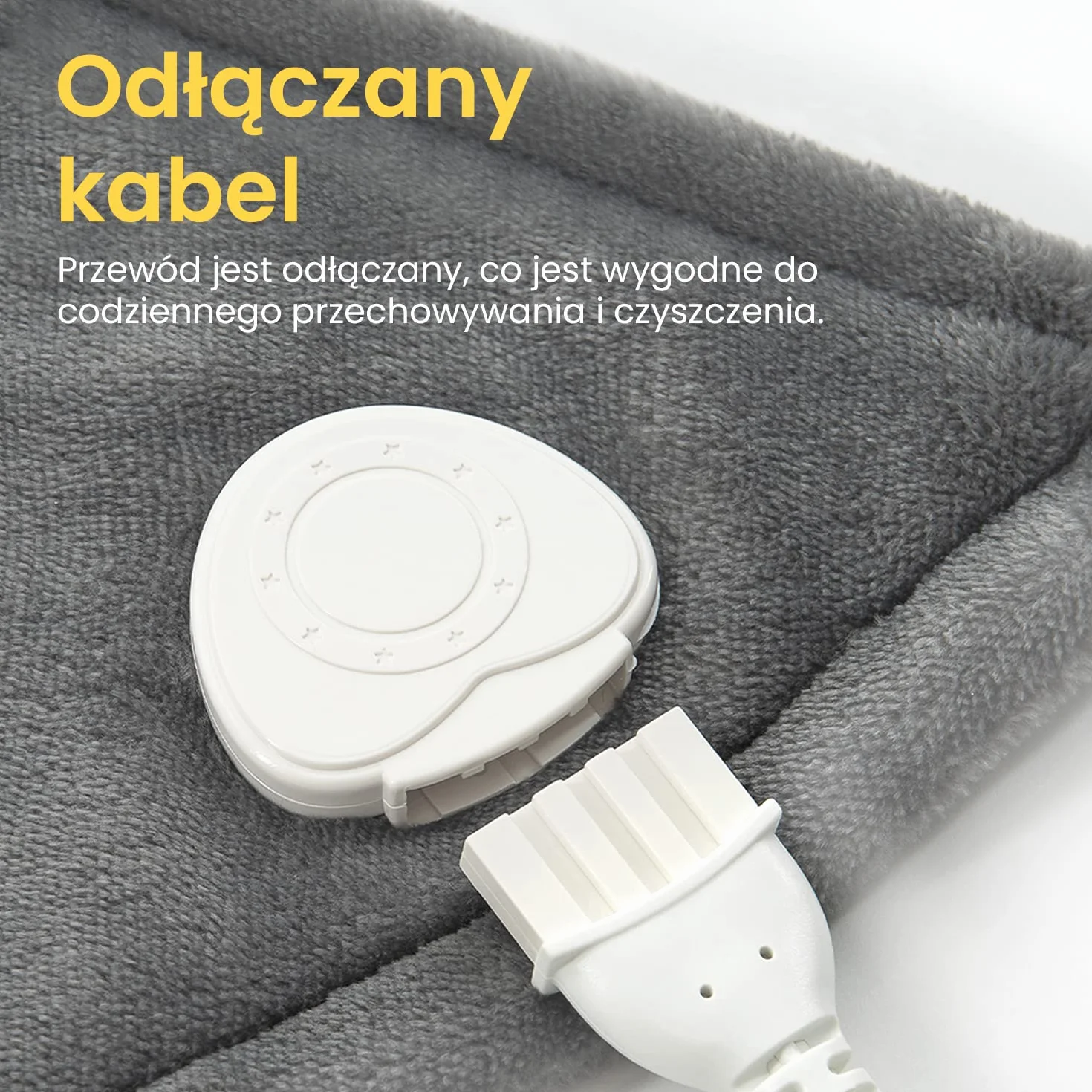 Elektryczna Poduszka Grzewcza na Plecy Ramiona Kark Szyję, Rozgrzewający Grzejący Kołnierz, Do Samochodu, 6 Poziomów Grzania, z Automatycznym Wyłączaniem i Zabezpieczeniem, Szara