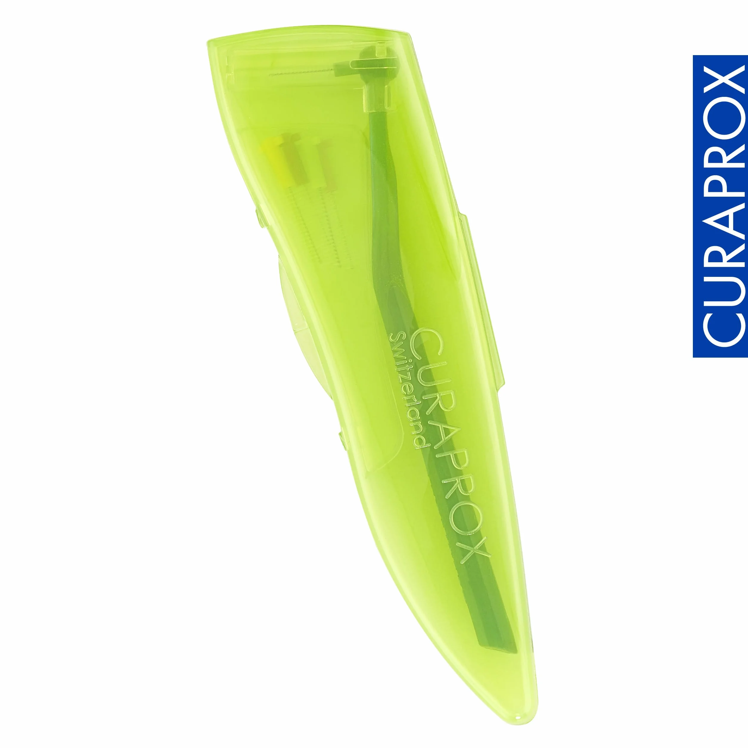 Curaprox Zestaw Szczotek międzyzębowych CPS 459 Prime Pocket Kit-do skutecznego czyszczenia wąskich przestrzeni/zawiera uchwyt i 5 rozmiarów szczotek/Made in Switzerland