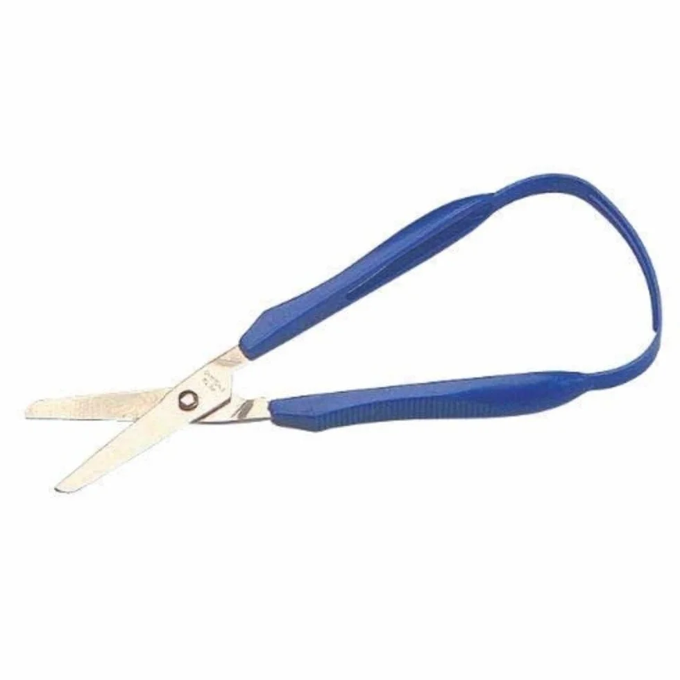Sammons Preston Easi-Grip Nożyczki z okrągłą końcówką, ostrze 4,4 cm, oburęczne, niebieskie, długość 11,4 cm, idealne dla dzieci, osób starszych, niepełnosprawnych, rękodzieła, cięcia tkanin, nici lub