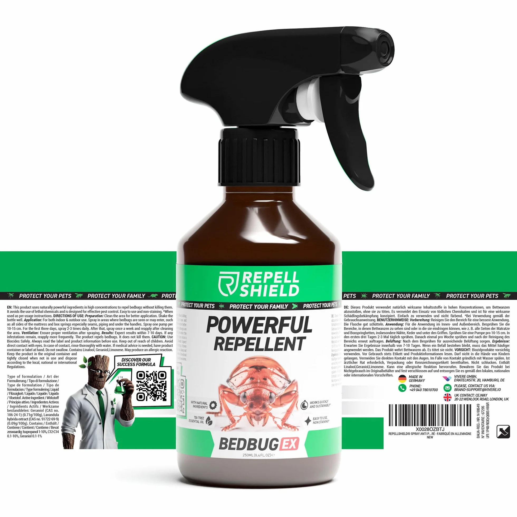 RepellShield Natural Anti Bed Bug Spray 250ml środek przeciwko pluskwom