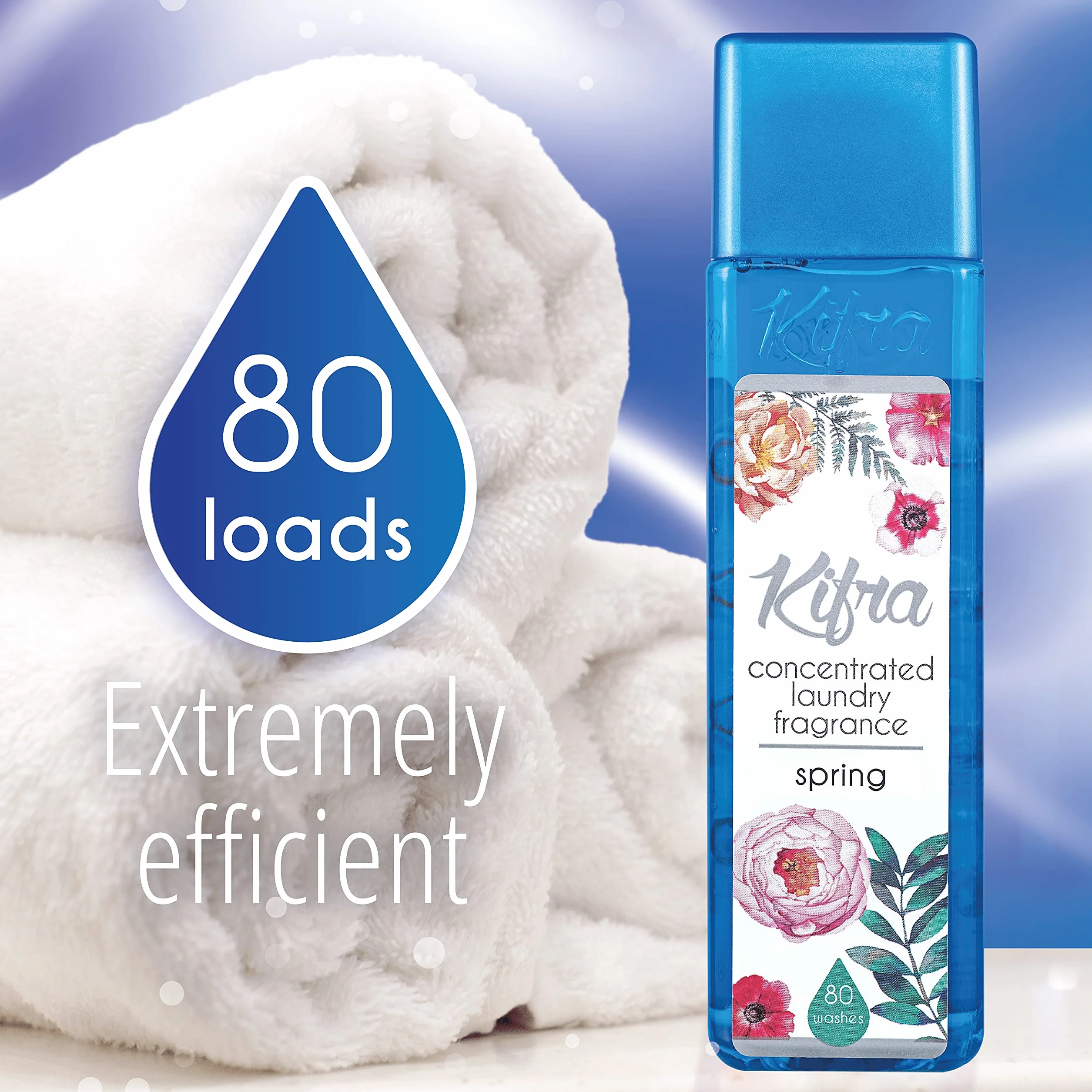 Kifra Spring skoncentrowane perfumy do prania, 200 ml, 80 cykli prania, długotrwały zapach do prania
