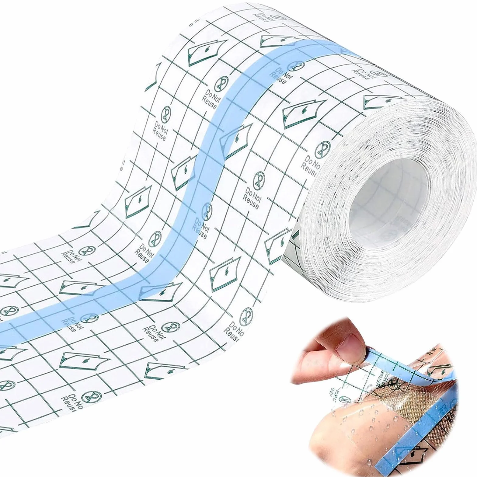 Wodoodporny przezroczysty bandaż,10cm x 10m Wodoszczelny bandaż, Plaster wodoodporny,Tynk pod prysznic Wodoodporny duży bandaż foliowy Przezroczysty plaster w rolce Wodoodporny tynk do pryszniców