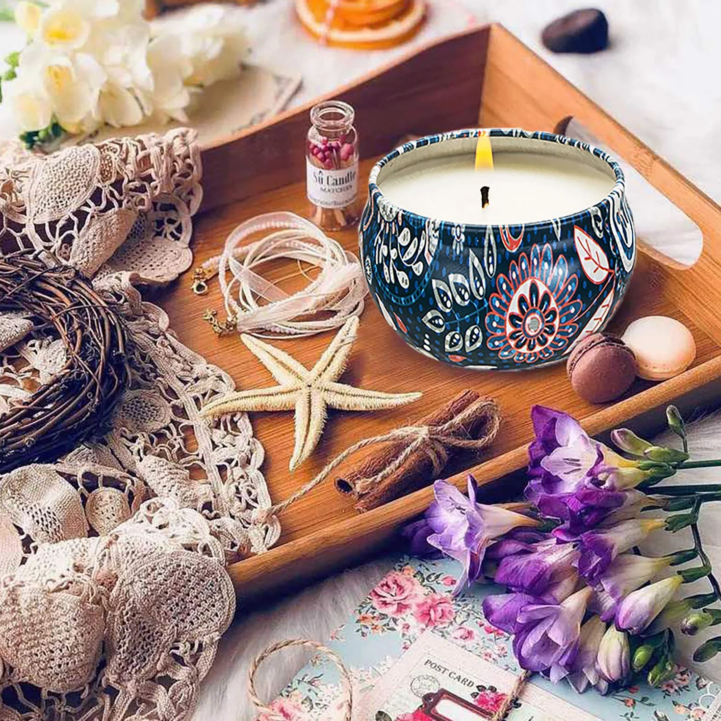Zestaw świec zapachowych 8 szt. naturalny wosk sojowy do aromaterapii