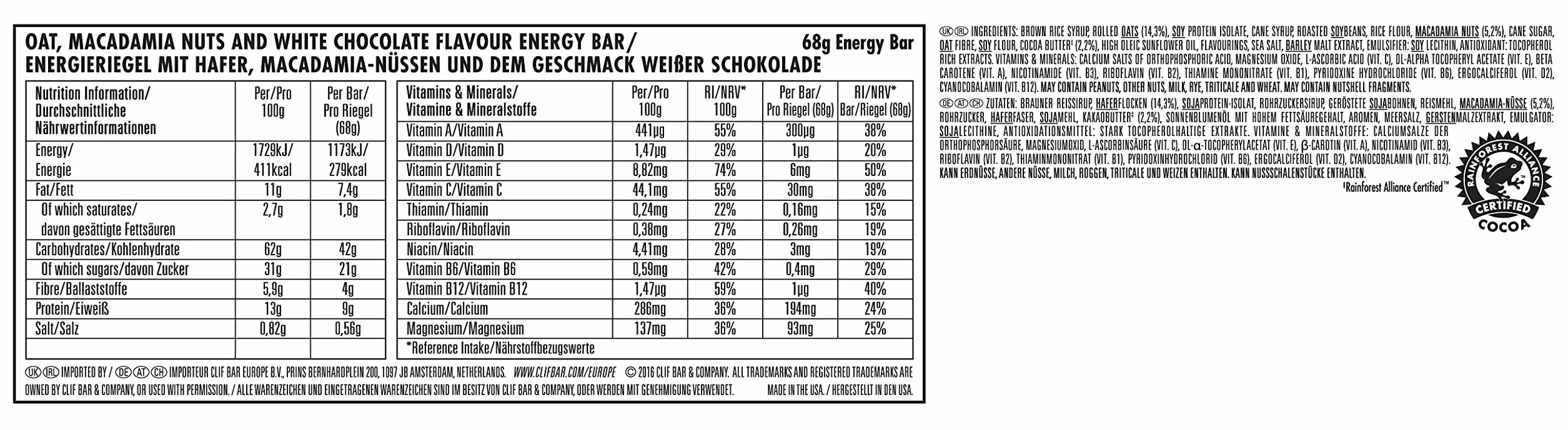 CLIF Bar Pakiet próbny batonik energetyczny masło orzechowe 18 sztuk