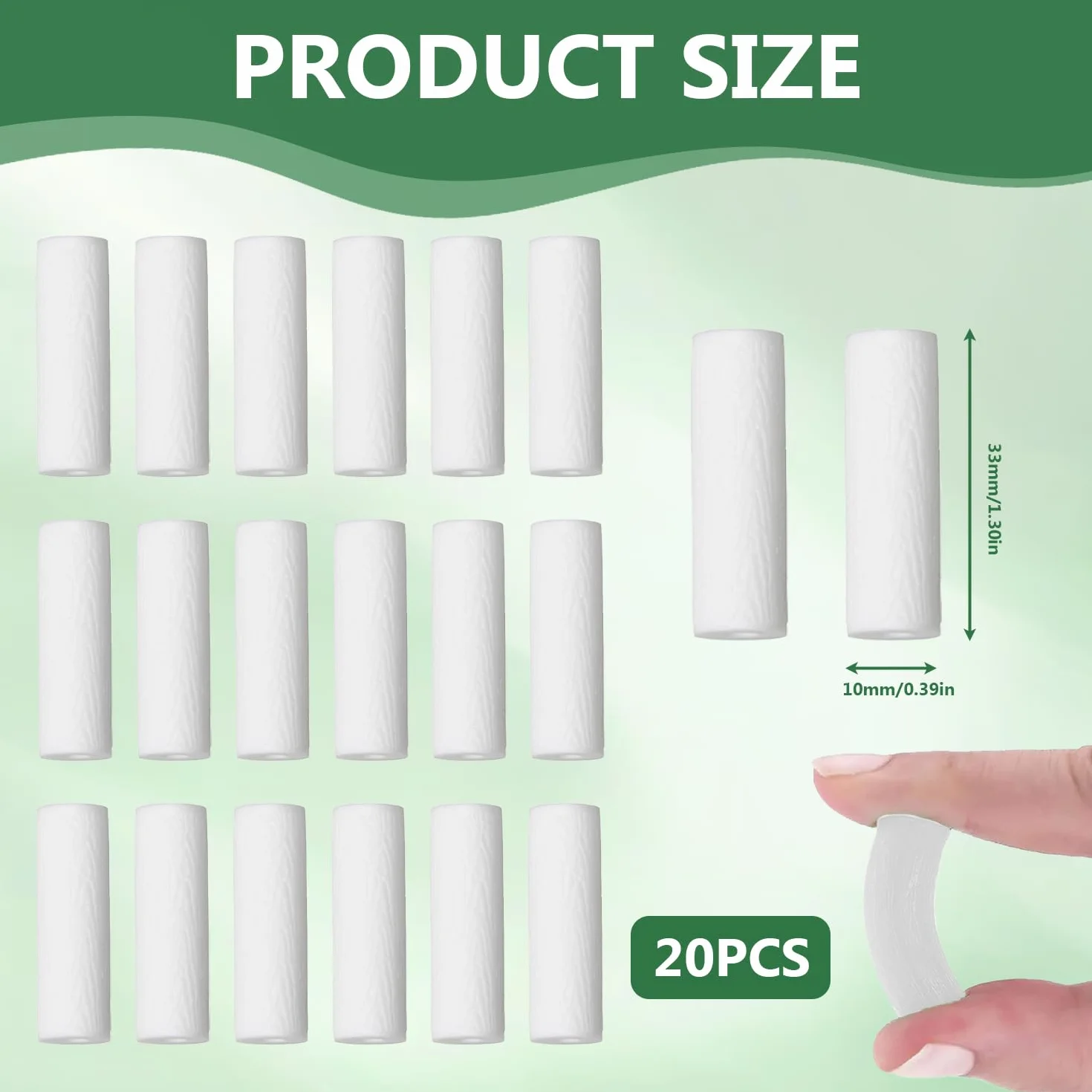 Aligners Chewies, 20 sztuk, wielokrotnego użytku, do foteli, nadaje się do prania, do Aligner Chompers, szelki do gryzienia dla Aligner Chompers, pomoc do żucia (białe)