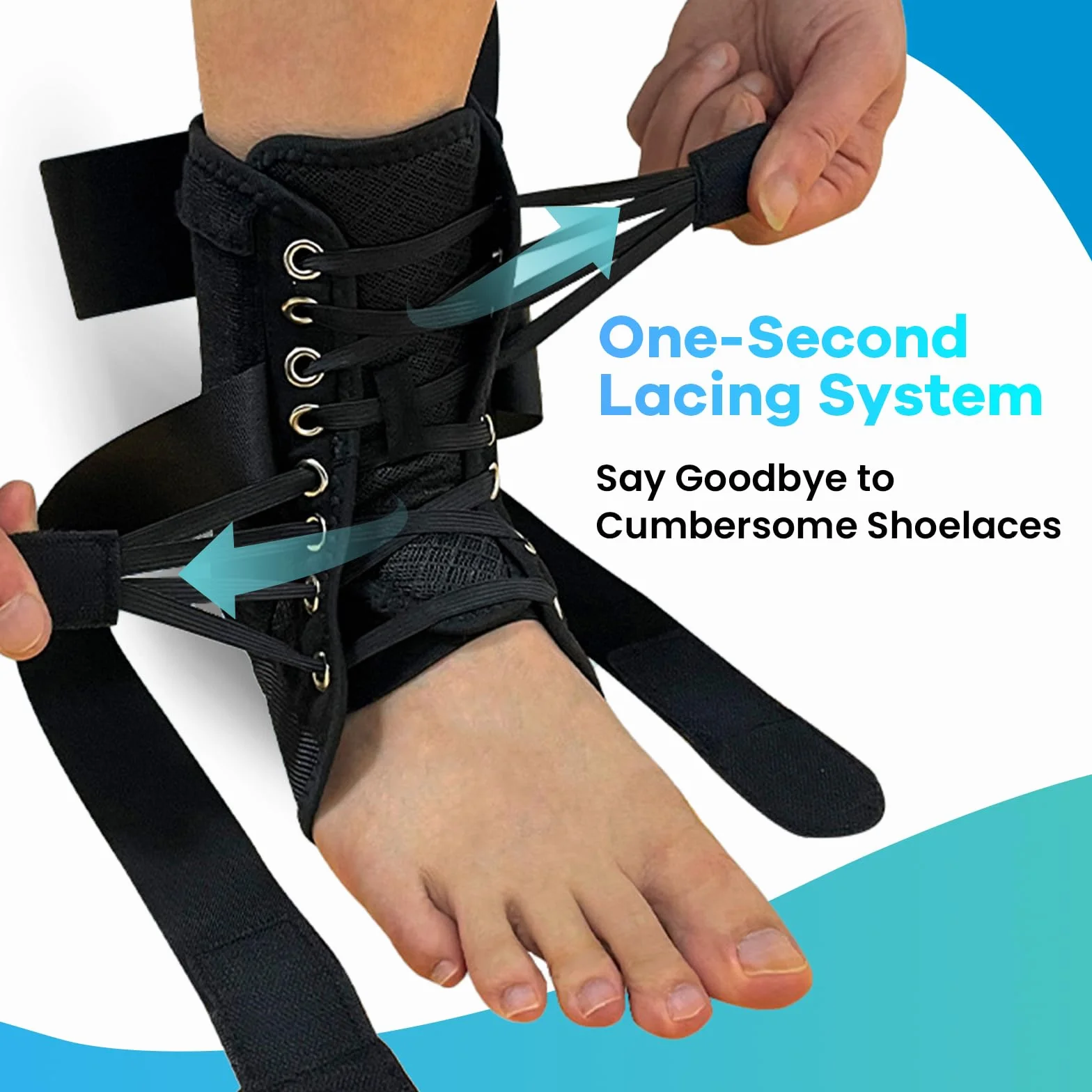 Regulowany stabilizator kostki ze zdejmowanym wzmocnieniem - stabilizator stawu skokowego i sportowego, odpowiedni do noszenia z butami, 1 sztuka (duży)