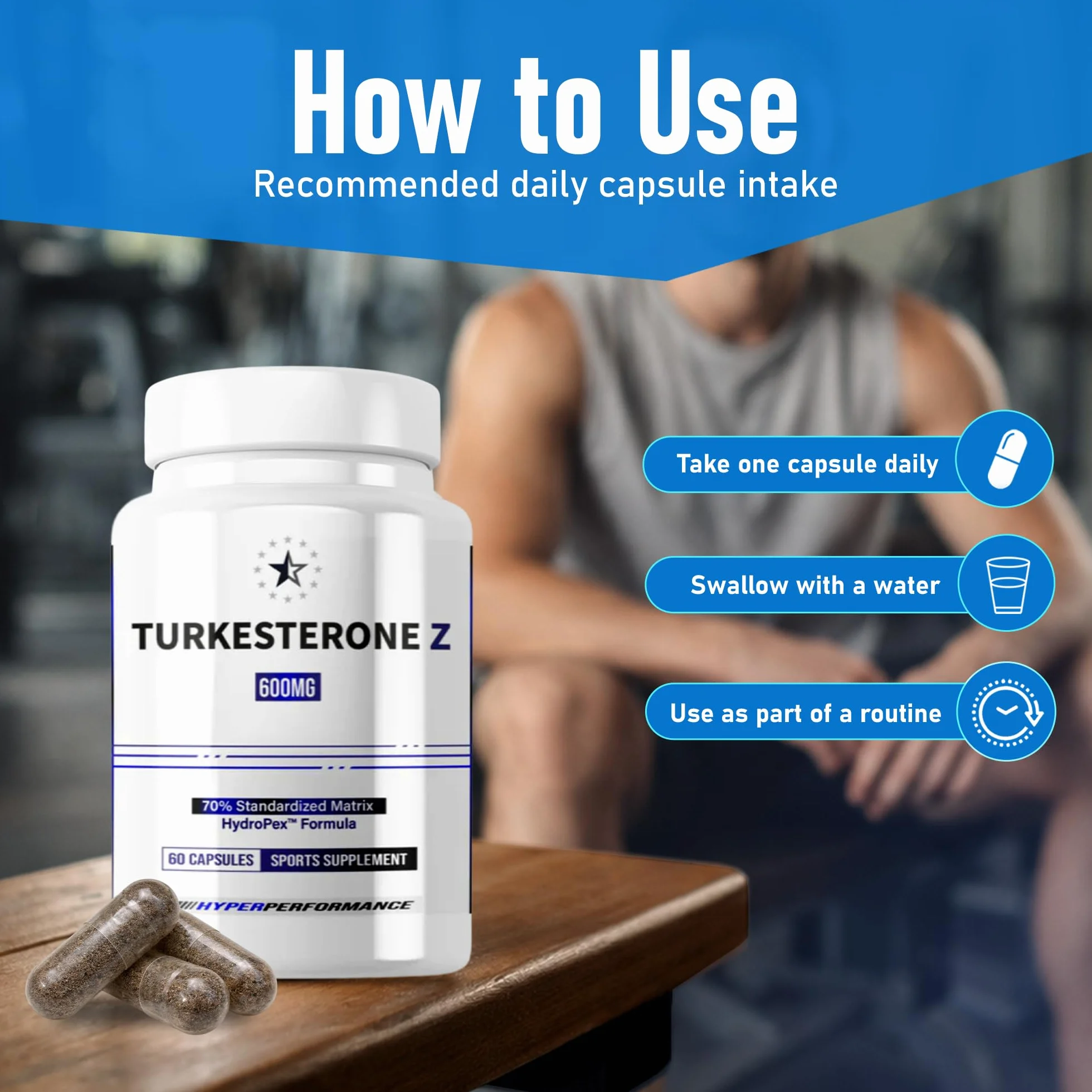 Turkesterone Supreme 70% z HydroPex™ - kapsułki 60 V (600 mg) - Apex®