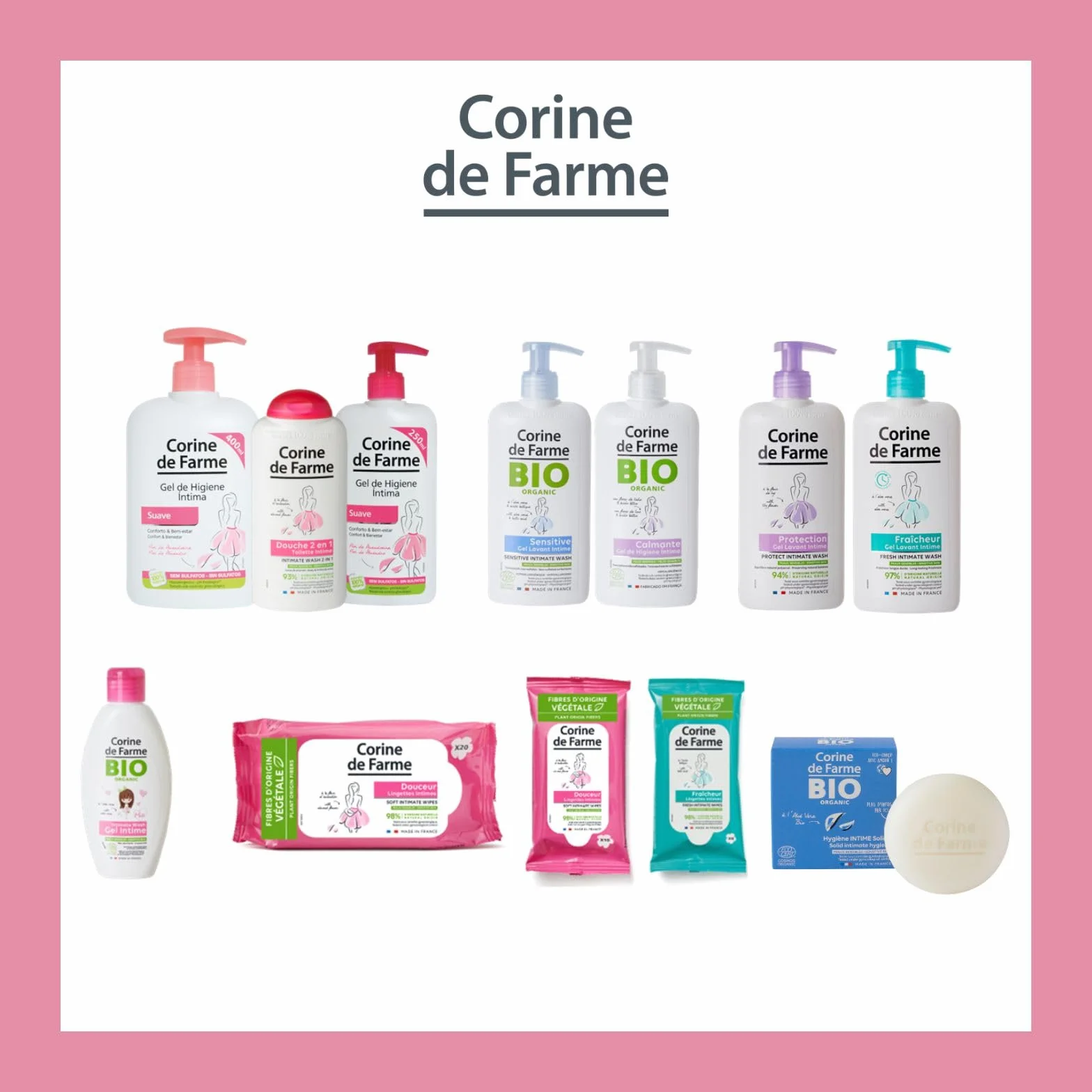 Corine de Farme | Stabilna Higiena Intymna Certyfikowana Organiczna 60g | Wyprodukowano we Francji
