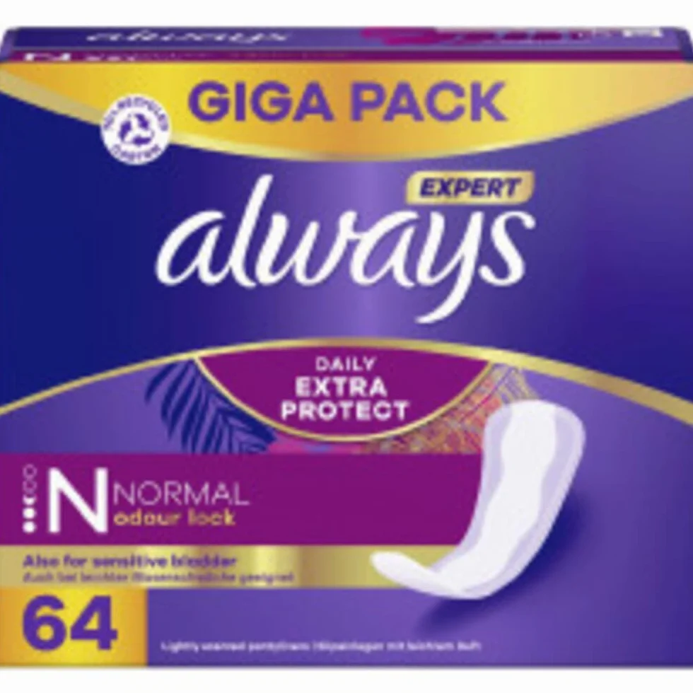 Always Daily Extra Protect Wkładki higieniczne damskie normalne 64 sztuki Giga Pack