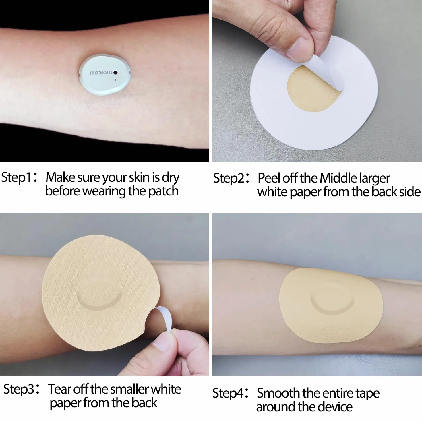 plastrów Dexcom G7 20 sztuk,oddychające i przyjazne dla skóry plastry CGM do uprawiania sportu i kąpieli, wodoodporna i bezlateksowa taśma mocująca,10 dni przyczepności