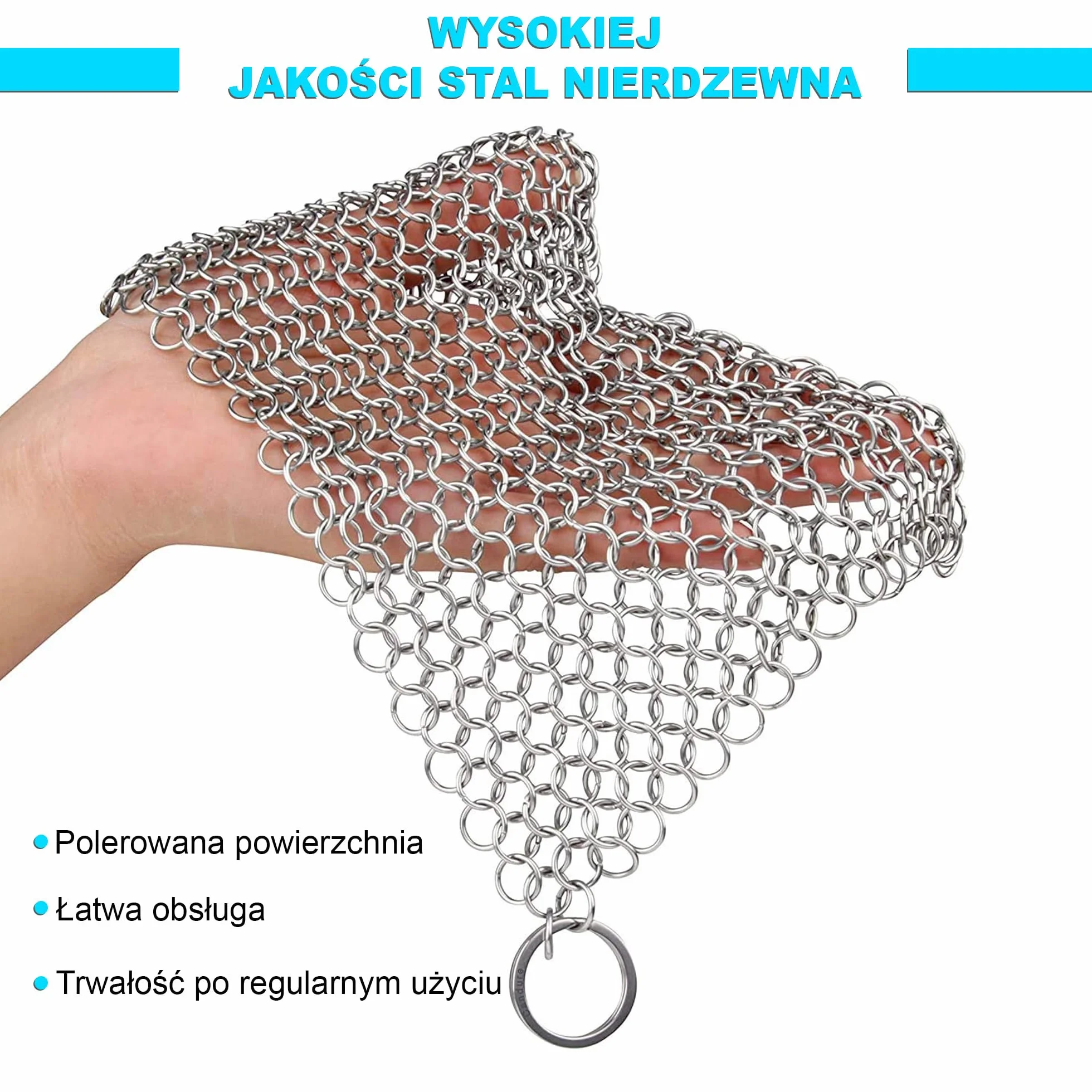 Candure Żeliwny środek czyszczący, szczotka do czyszczenia łańcuchów 17,8 x 17,8 cm stal nierdzewna