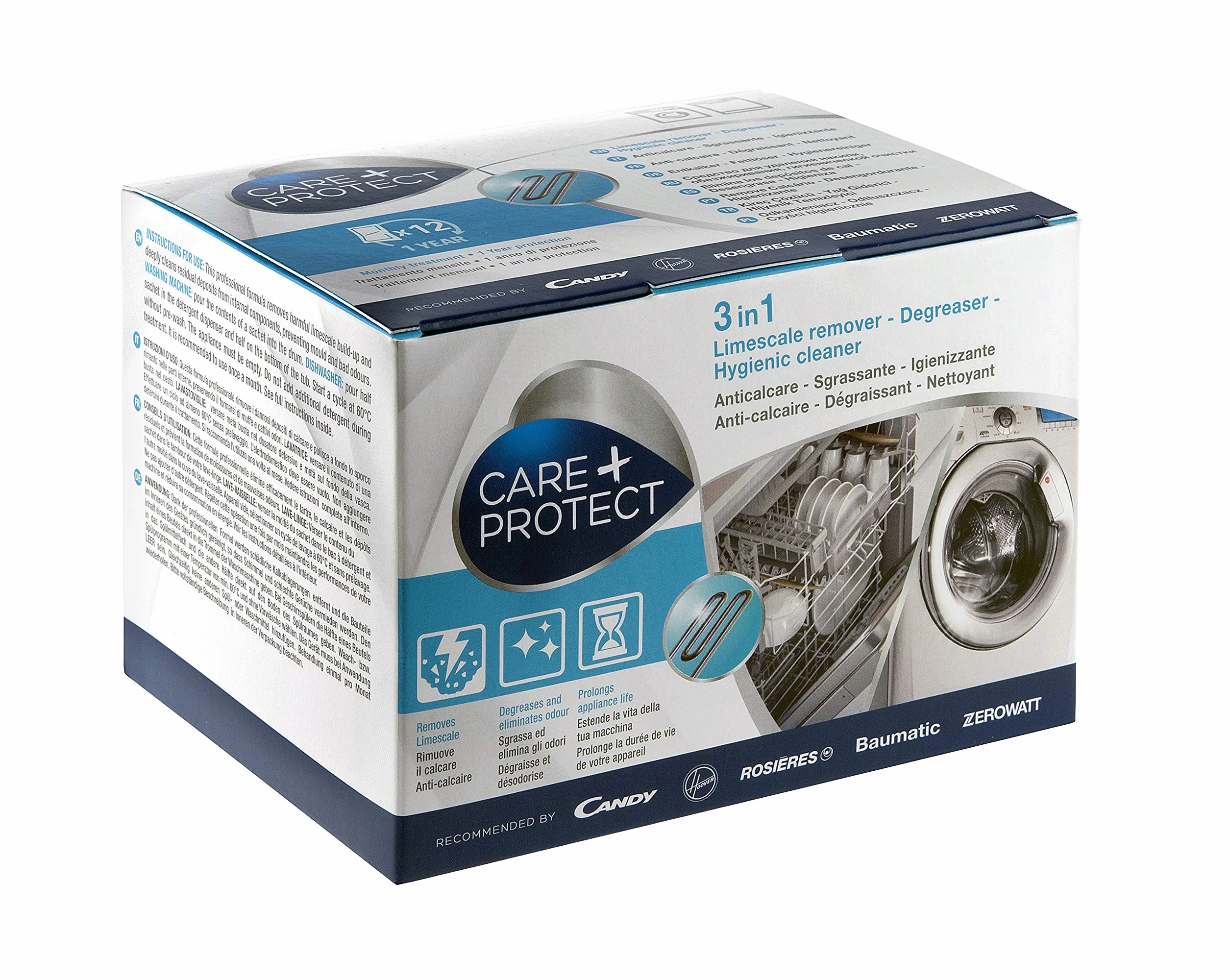 CANDY Anticalcare Sgrassante Igenizzante Lavatrice Lavasto Care+Protect