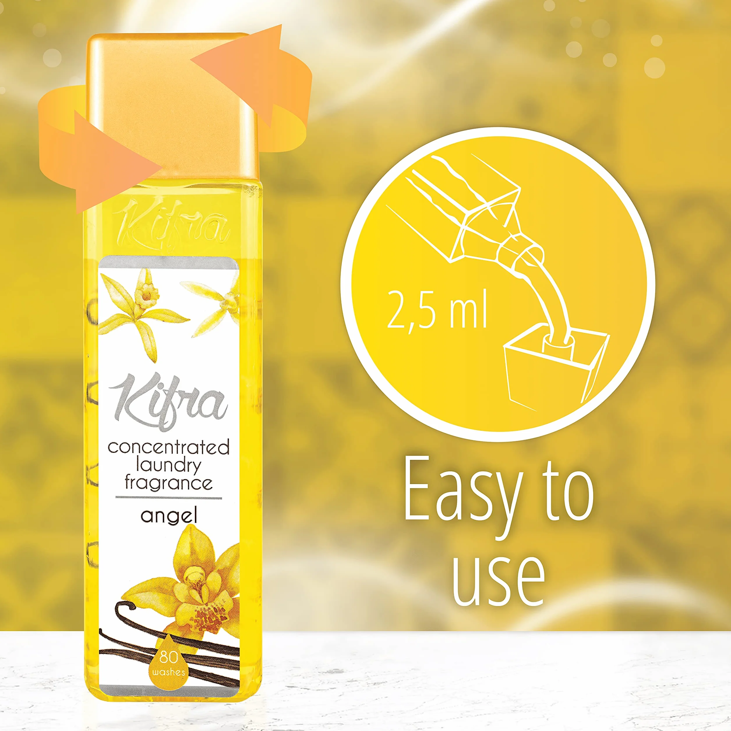 KIFRA Angel skoncentrowane perfumy do prania, 200 ml, 80 cykli prania, długotrwały zapach do prania