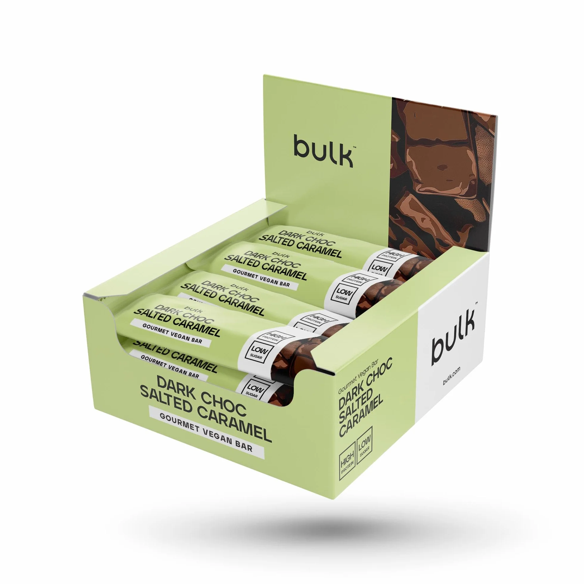 Bulk Delikatesowy Baton Wegański, Roślinny, Solony karmel, 12 x 48g, 12 porcji