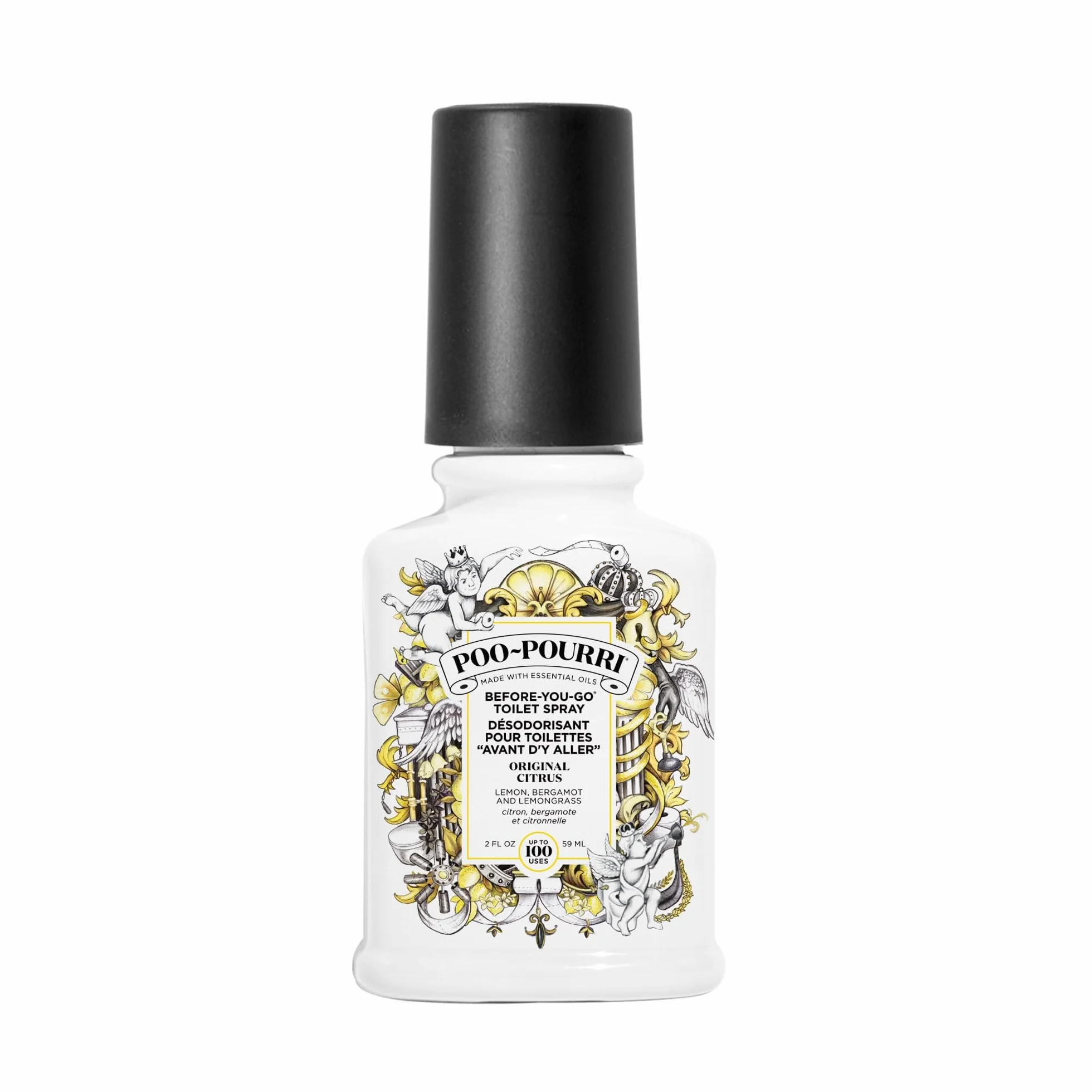 Pourri Łazienkowy odświeżacz powietrza w sprayu, Before-You-Go Poo-Pourri toaletowy, oryginalny cytrusowy dezodorant łazienkowy, zatrzymuje zapachy pod powierzchnią wody, olejek eteryczny na bazie