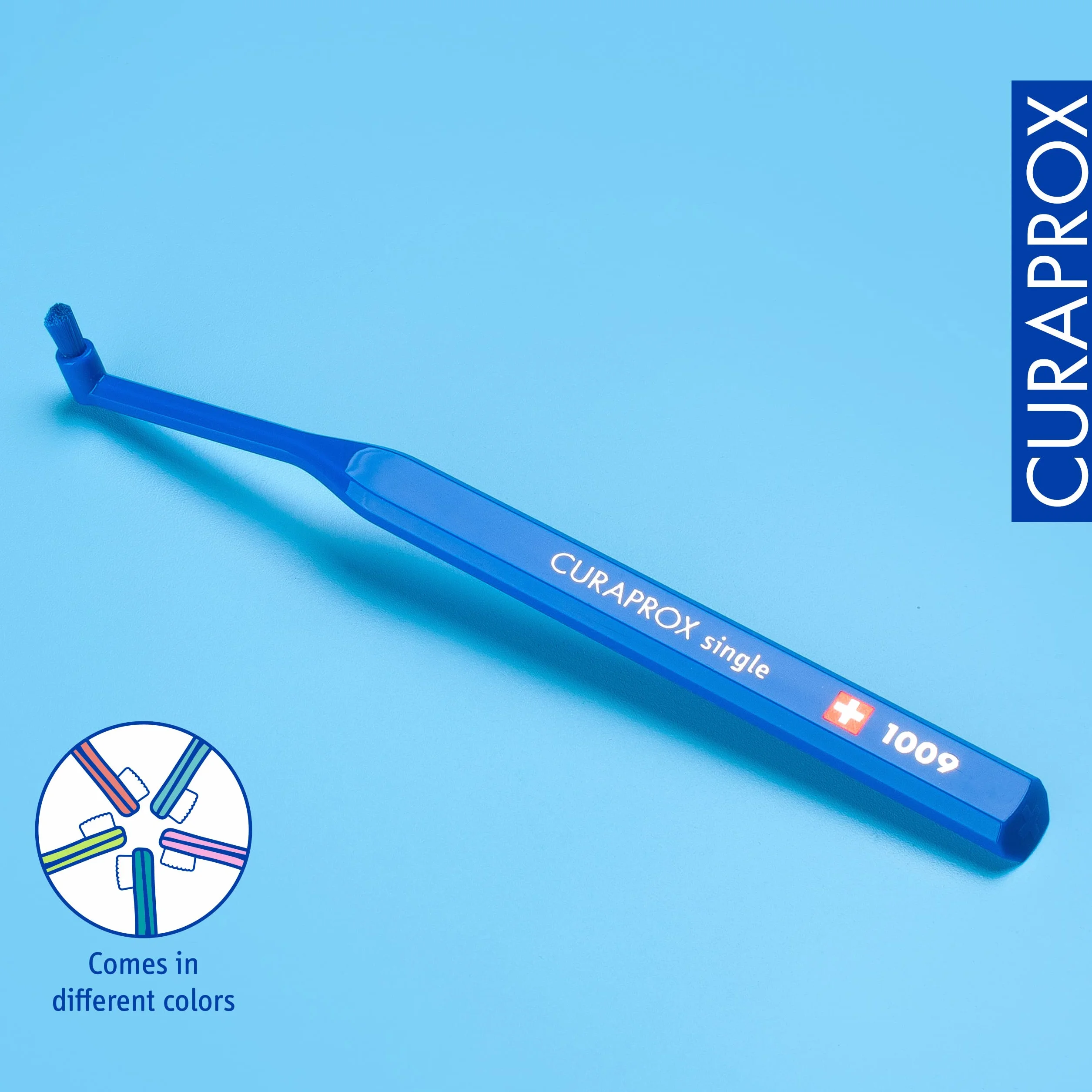 Curaprox CS 1009 pojedyncza Szczoteczka do zębów-szelki, implanty i izolowane zęby/Ultra-miękka pojedyncza Kępka | ukierunkowane czyszczenie Gumline/zaprojektowane w Szwajcarii
