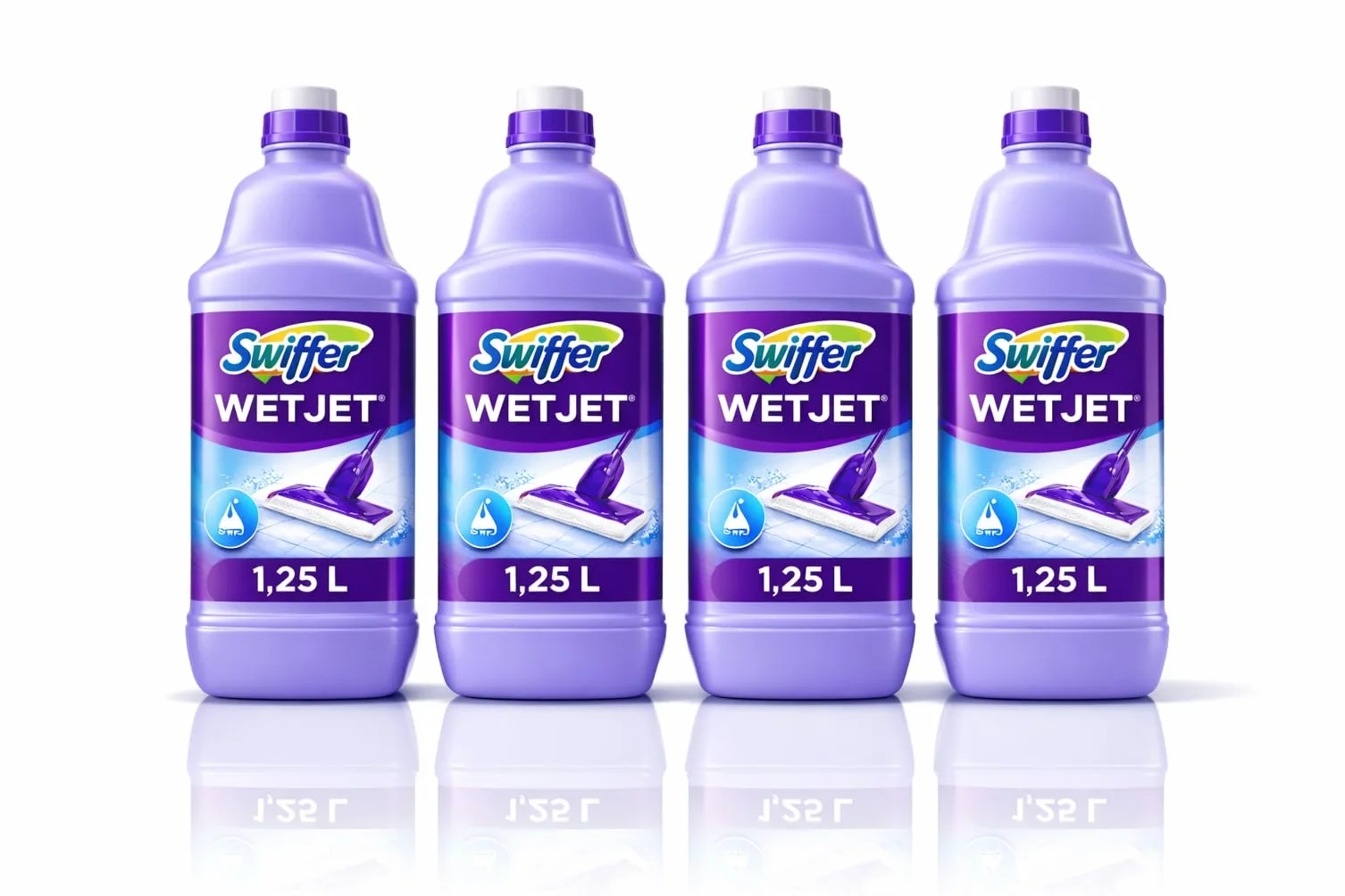 Swiffer - Wetjet środek do usuwania miotły, 4 sztuki (4 x 1,25 l)