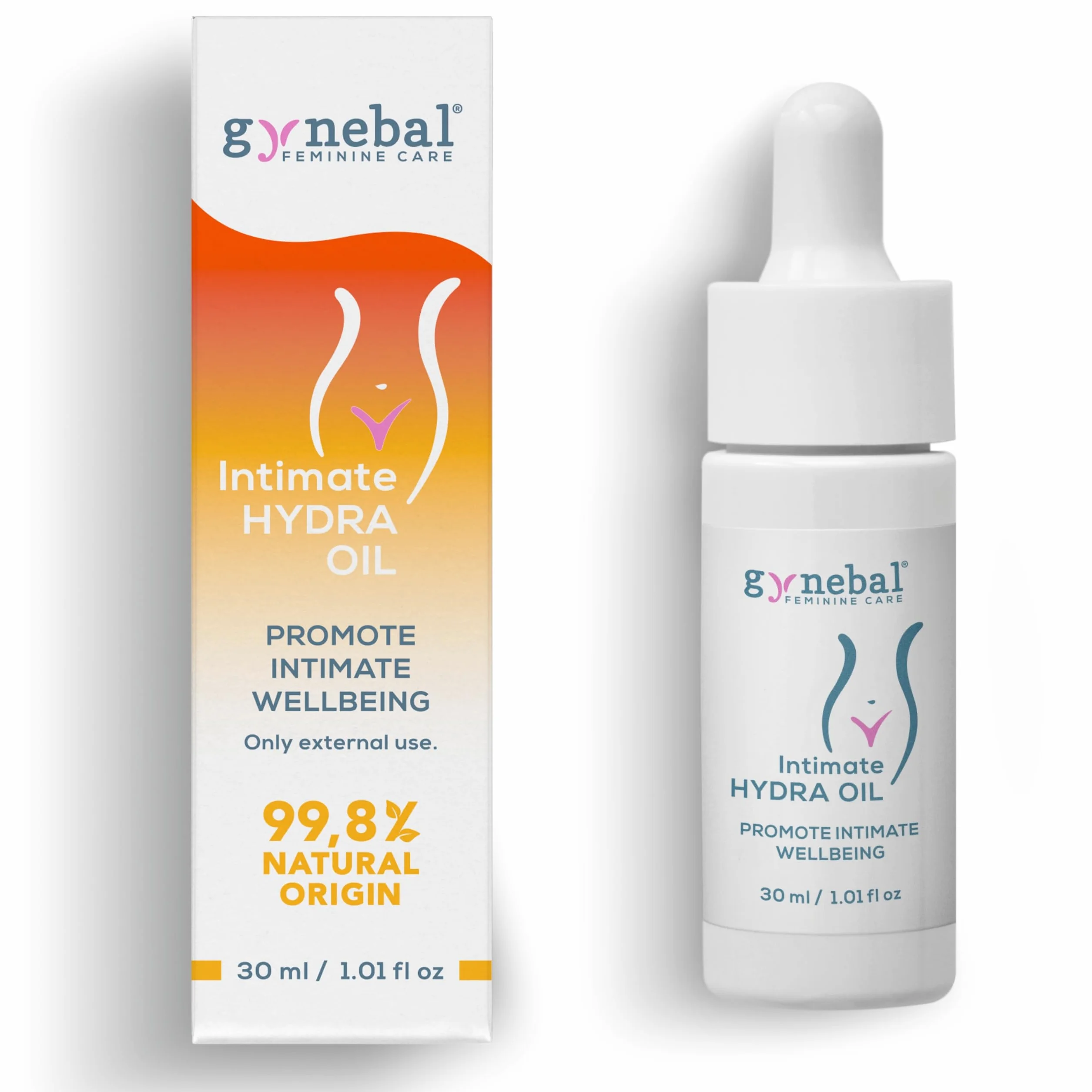 30 ml GYNEBAL Intimate Hydra Oil - Naturalny olej, który regeneruje i nawilża zewnętrzny obszar pochwy - 5 naturalnych olejków i witaminy E - suchość intymna i menopauza