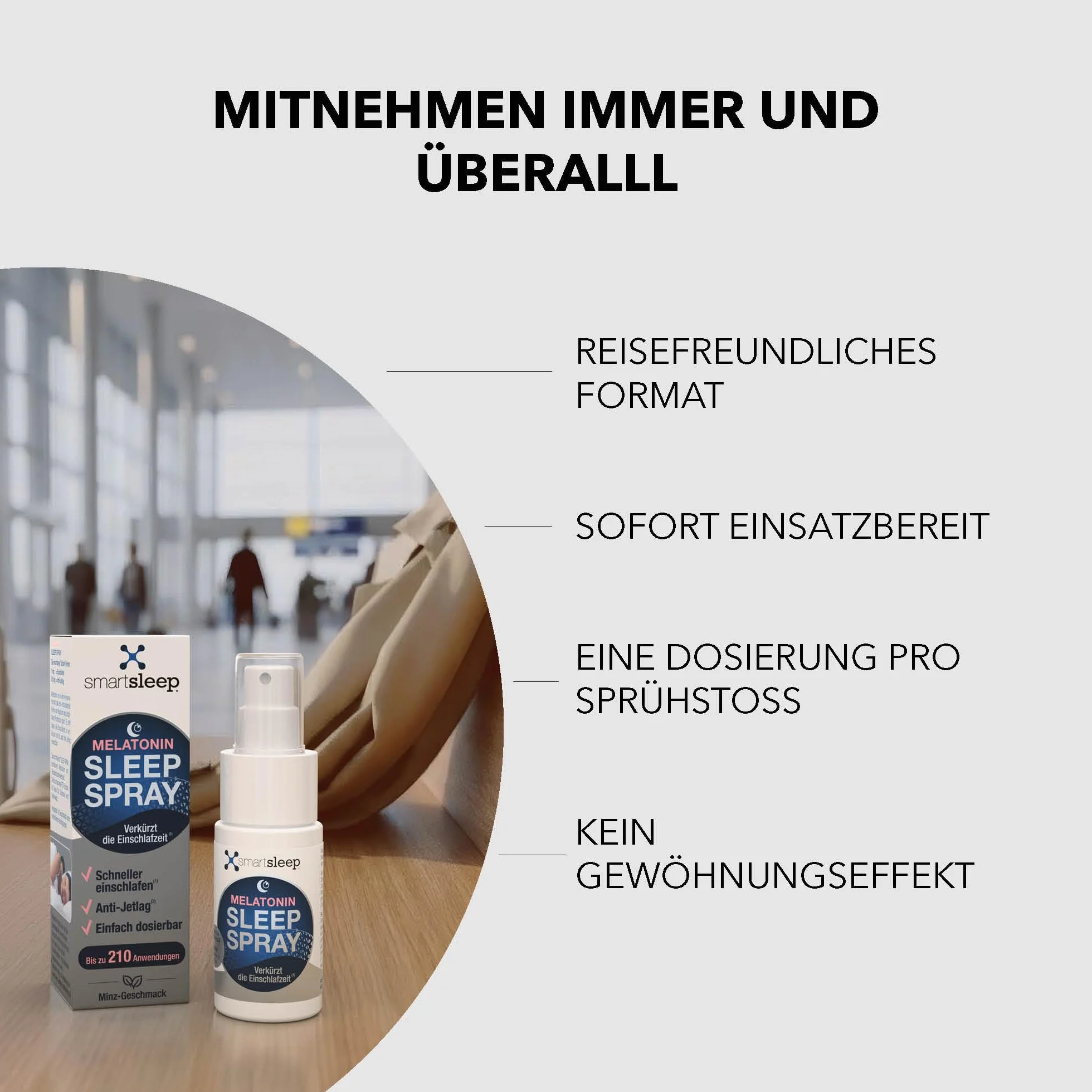 Smartsleep Sleep Spray 0,5 mg 30 ml Melatonina Spray do Zasypiania Mięta Męczennica Made in Germany