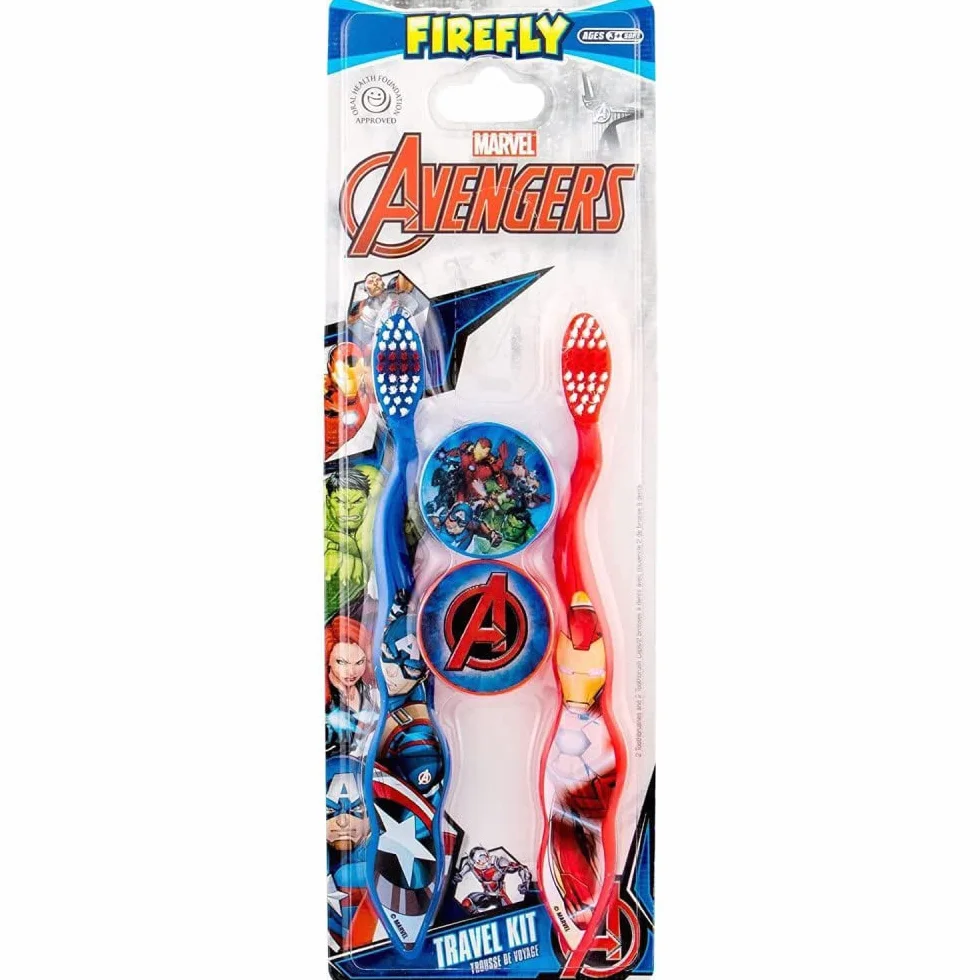 Marvel Avengers zestaw podróżny do zębów dla chłopców, do pielęgnacji jamy ustnej, 2 sztuki, 40 g