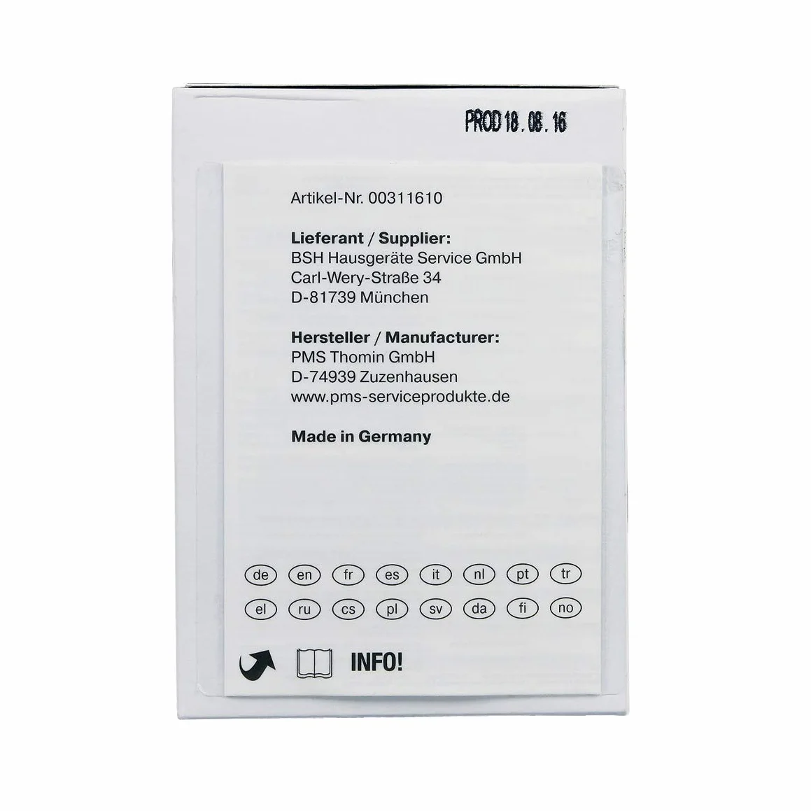 Bosch Siemens środek do czyszczenia pralki 200 g ORIGINAL