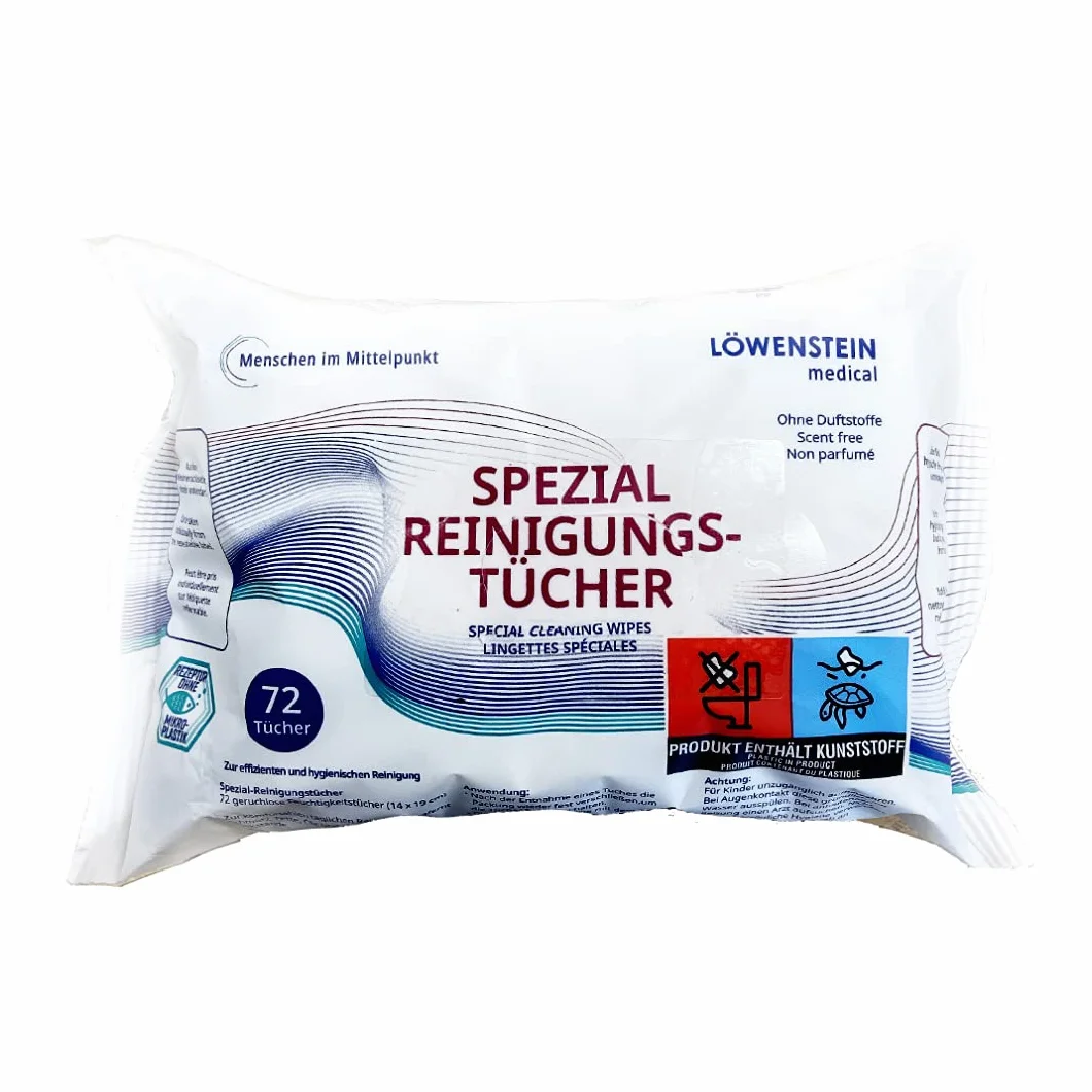 Specjalne chusteczki czyszczące, bez substancji zapachowych, do czyszczenia CPAP, do masek CPAP, akcesoriów, idealne również w podróży lub w domu, Löwenstein Medical, 72 chusteczki (1)